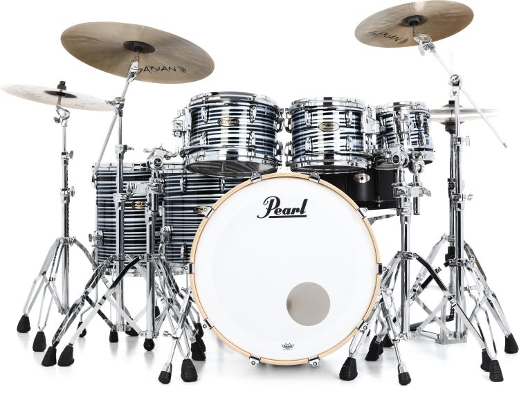 Pearl Pearl Masters Maple Gum 6-piece Shell Pack - Black Oyster Swirl