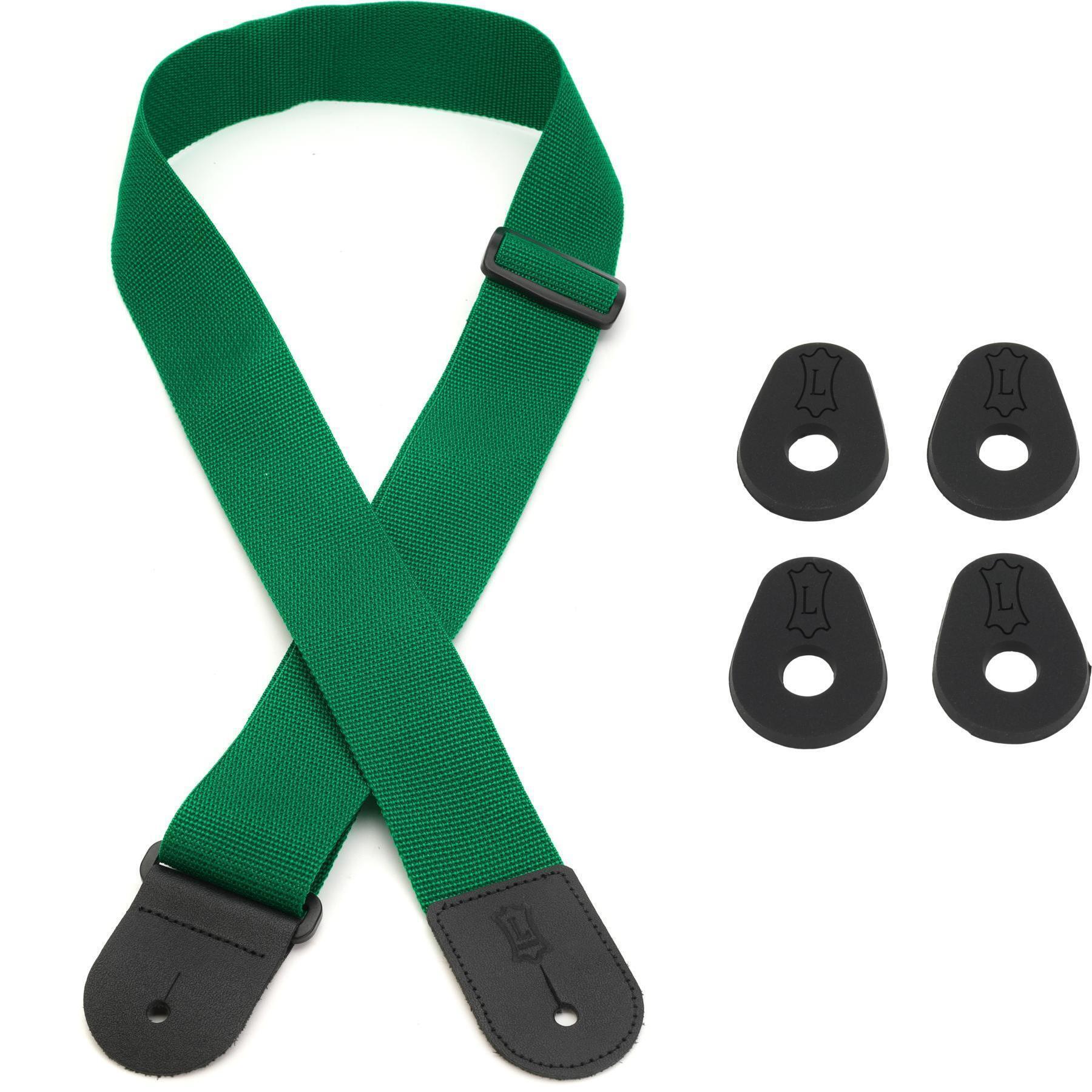 Photo of Levy's M8POLY 2" Woven Polypropylene Guitar Strap with Strap Blocks - Green