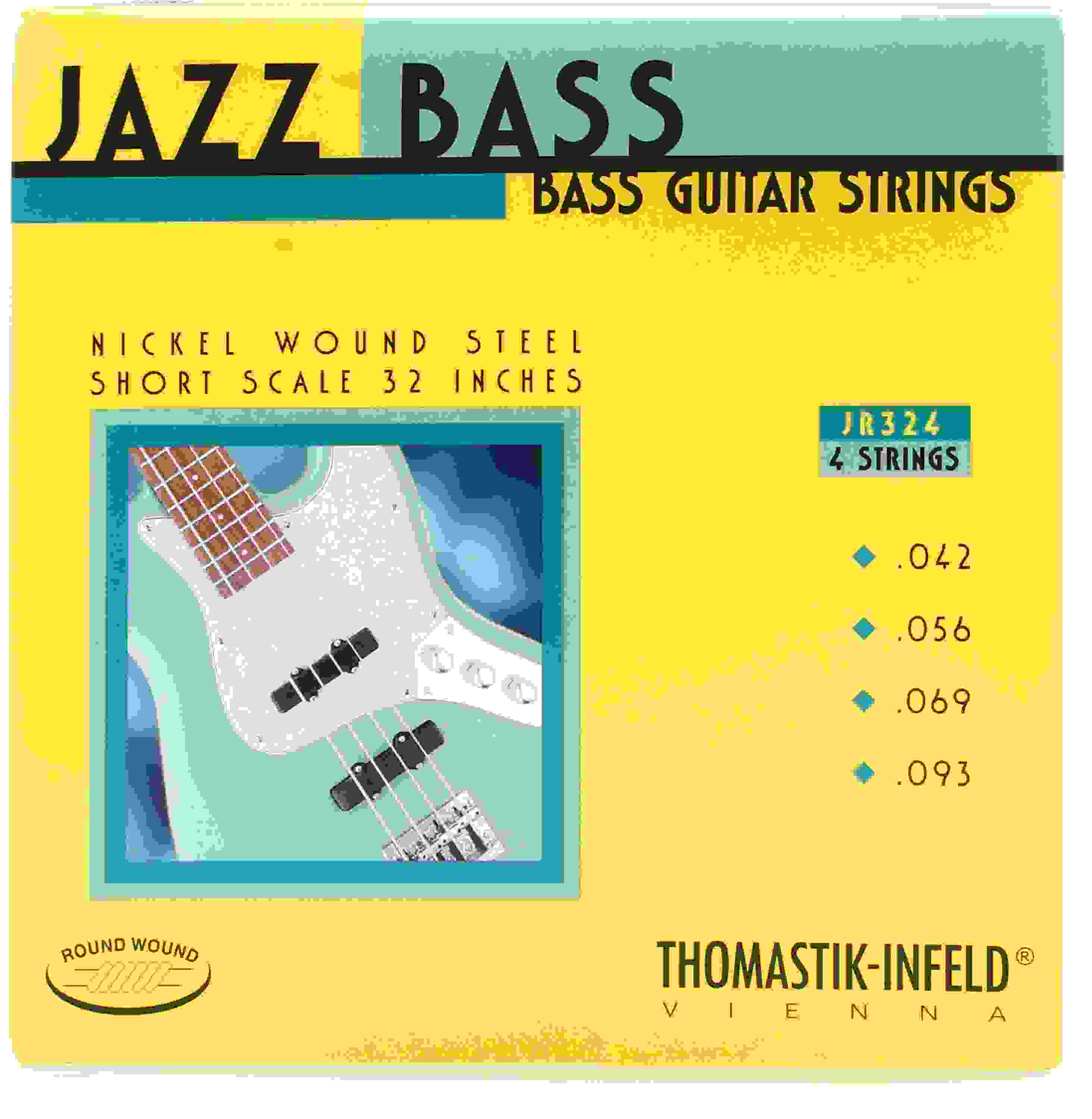 Thomastik-Infeld JR324 Jazz Roundwound Bass Guitar Strings - .042-.093 4-string Short Scale 32-inch