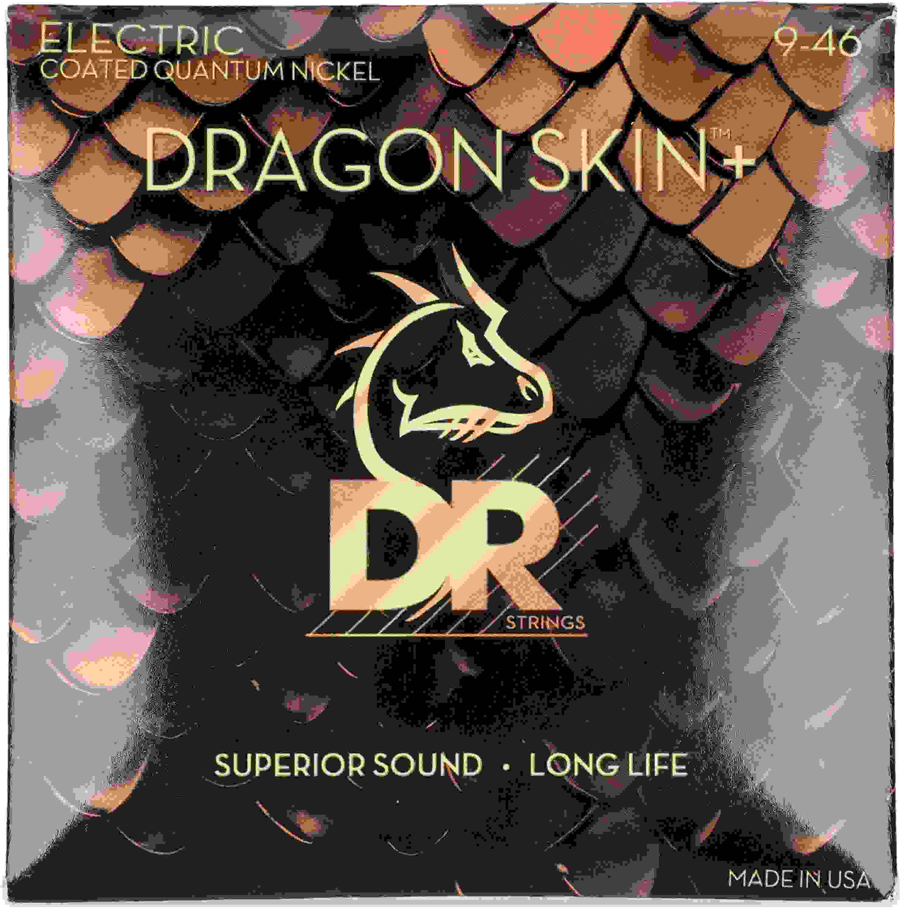 DR Strings Dragon Skin+ Quantum Nickel Coated Electric Guitar Strings - Light to Medium .009-.046