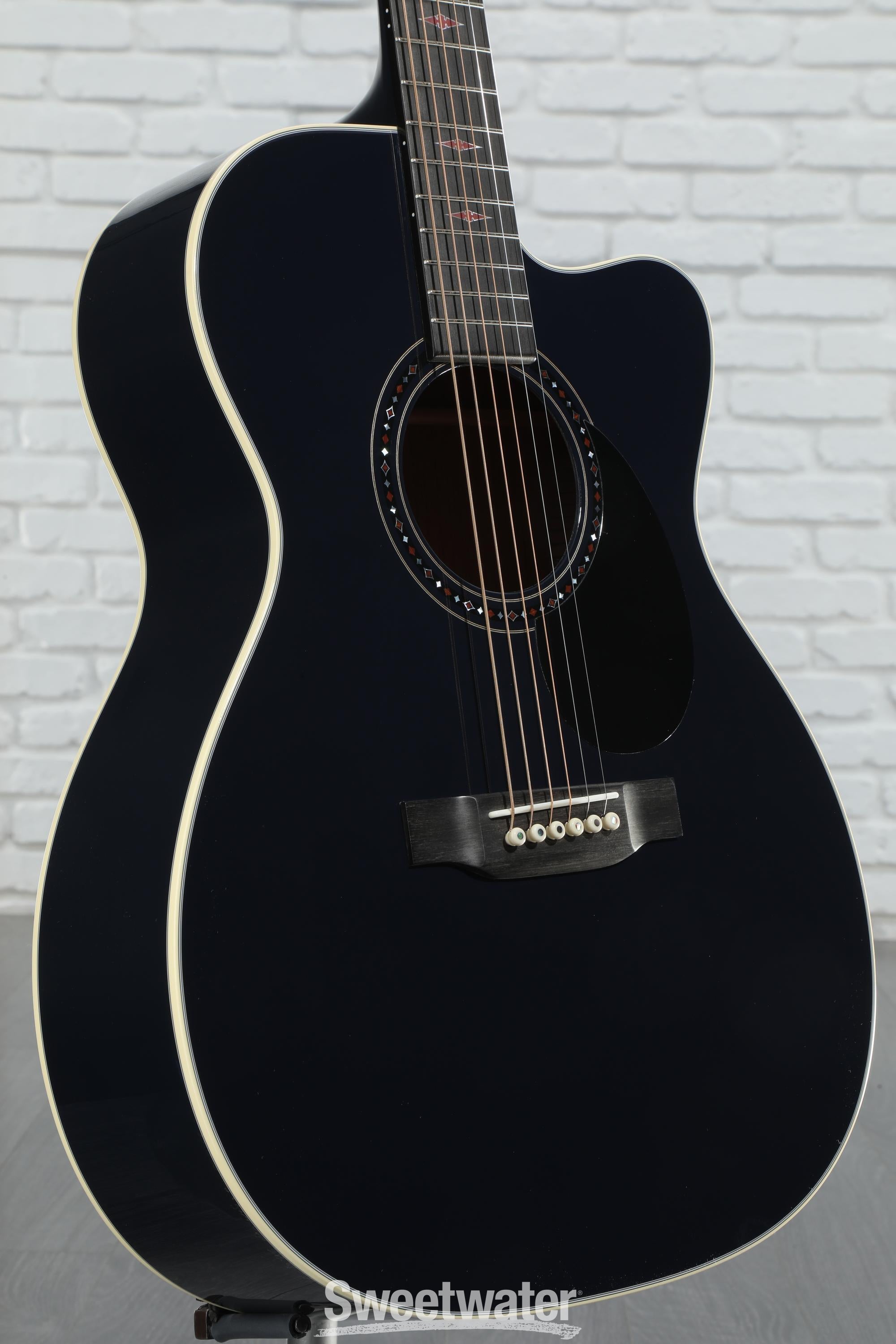 Martin Custom Shop OMC Spruce/Mahogany Acoustic Guitar - Gloss Navy Blue |  Sweetwater