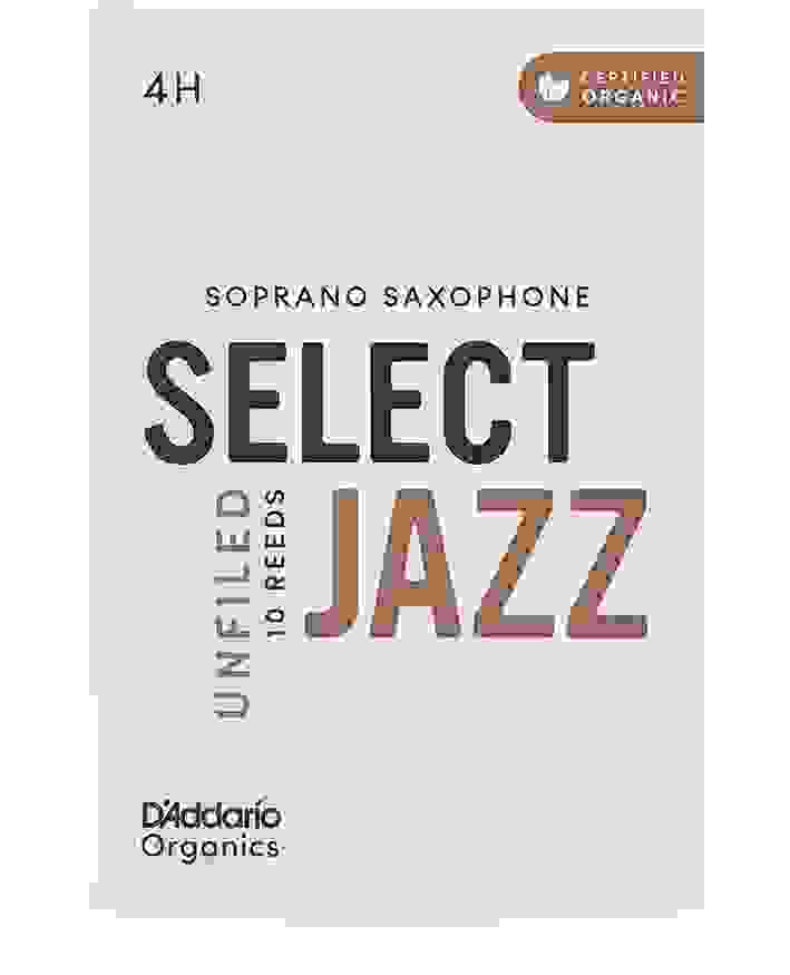 D'Addario Organics Select Jazz Unfiled Soprano Saxophone Reeds - 4 Hard (10-pack)