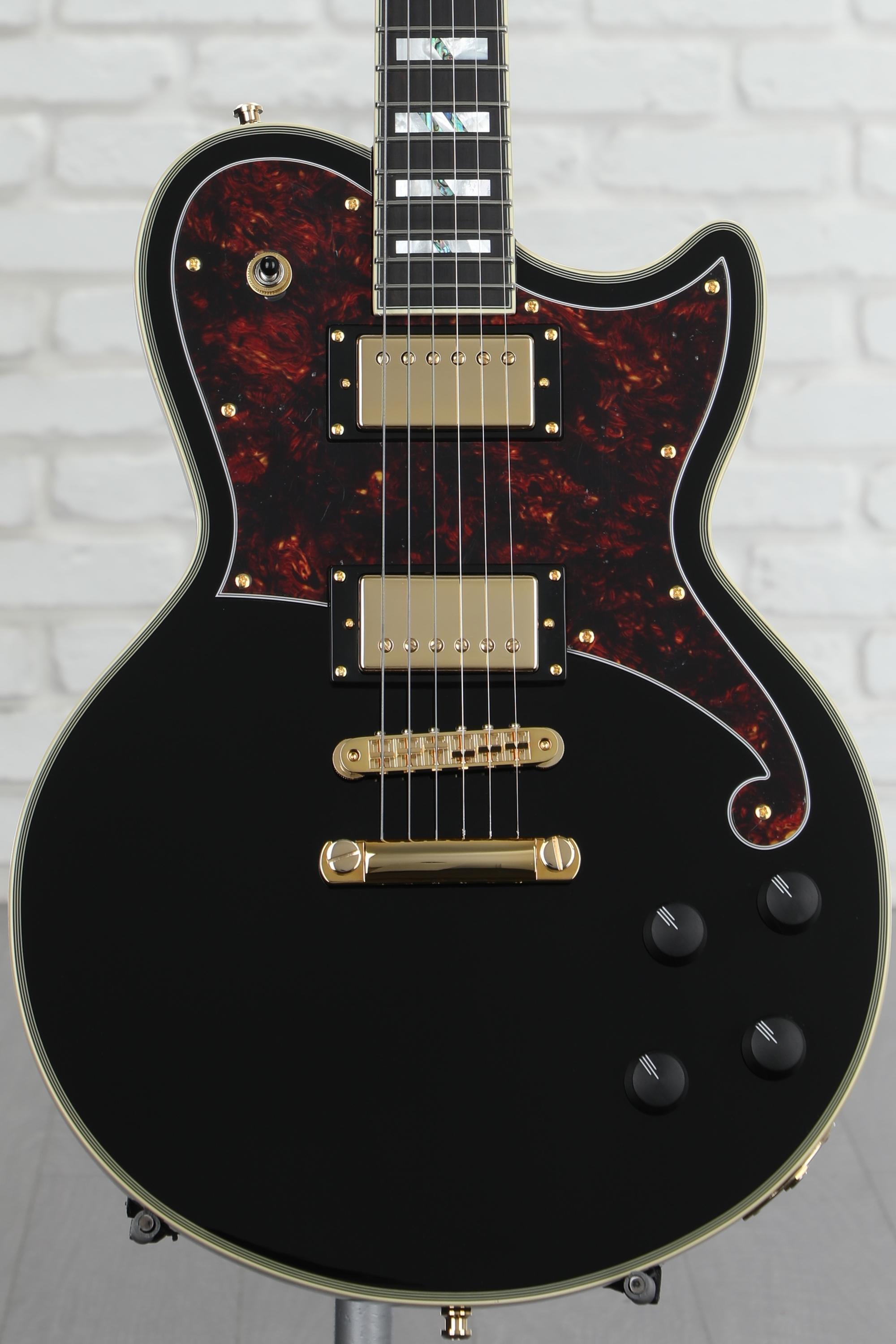 D'Angelico Deluxe Atlantic Electric Guitar - Solid Black | Sweetwater