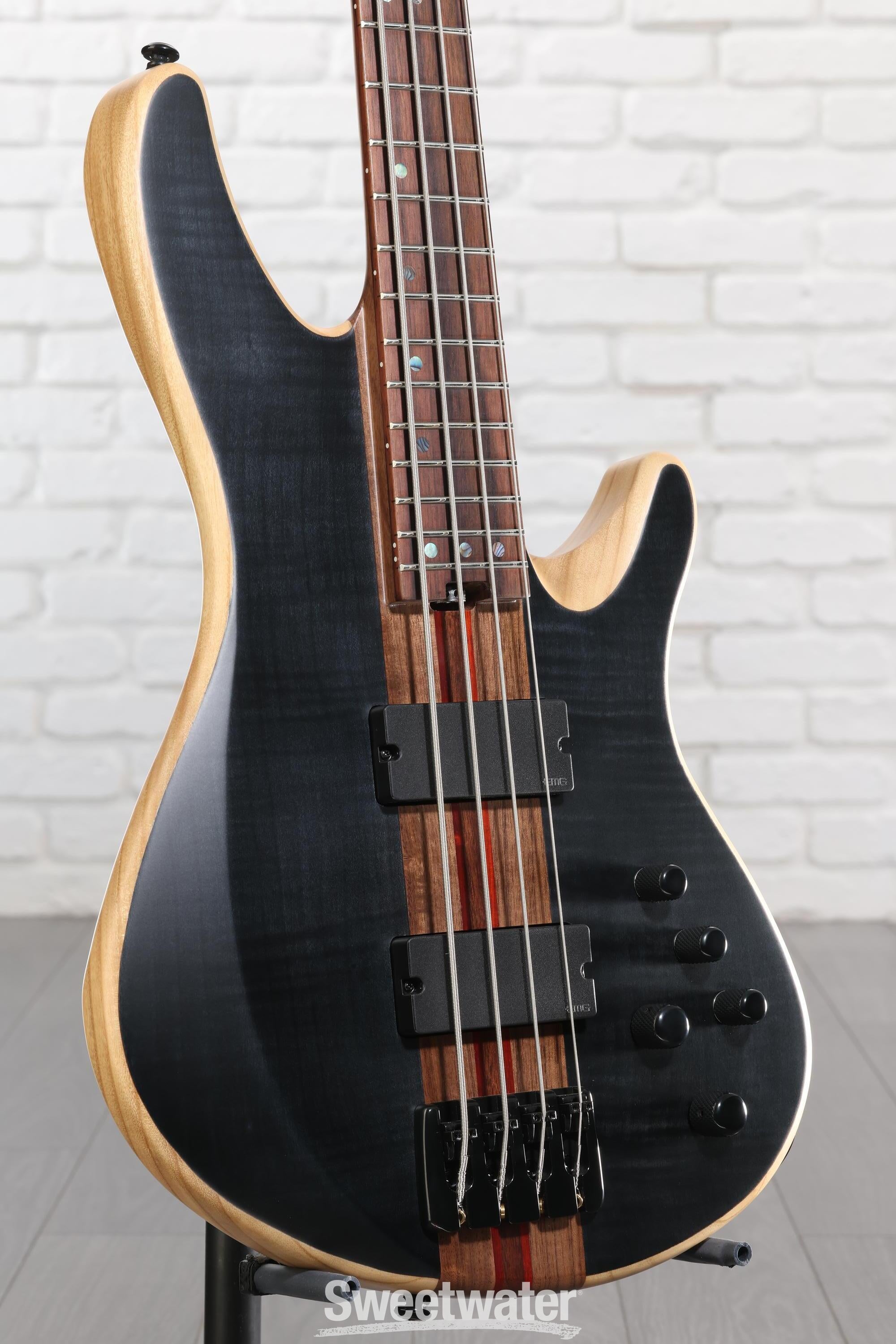 Photo of Schecter Charles Berthoud CB-4 Bass Guitar - See-thru Black Satin