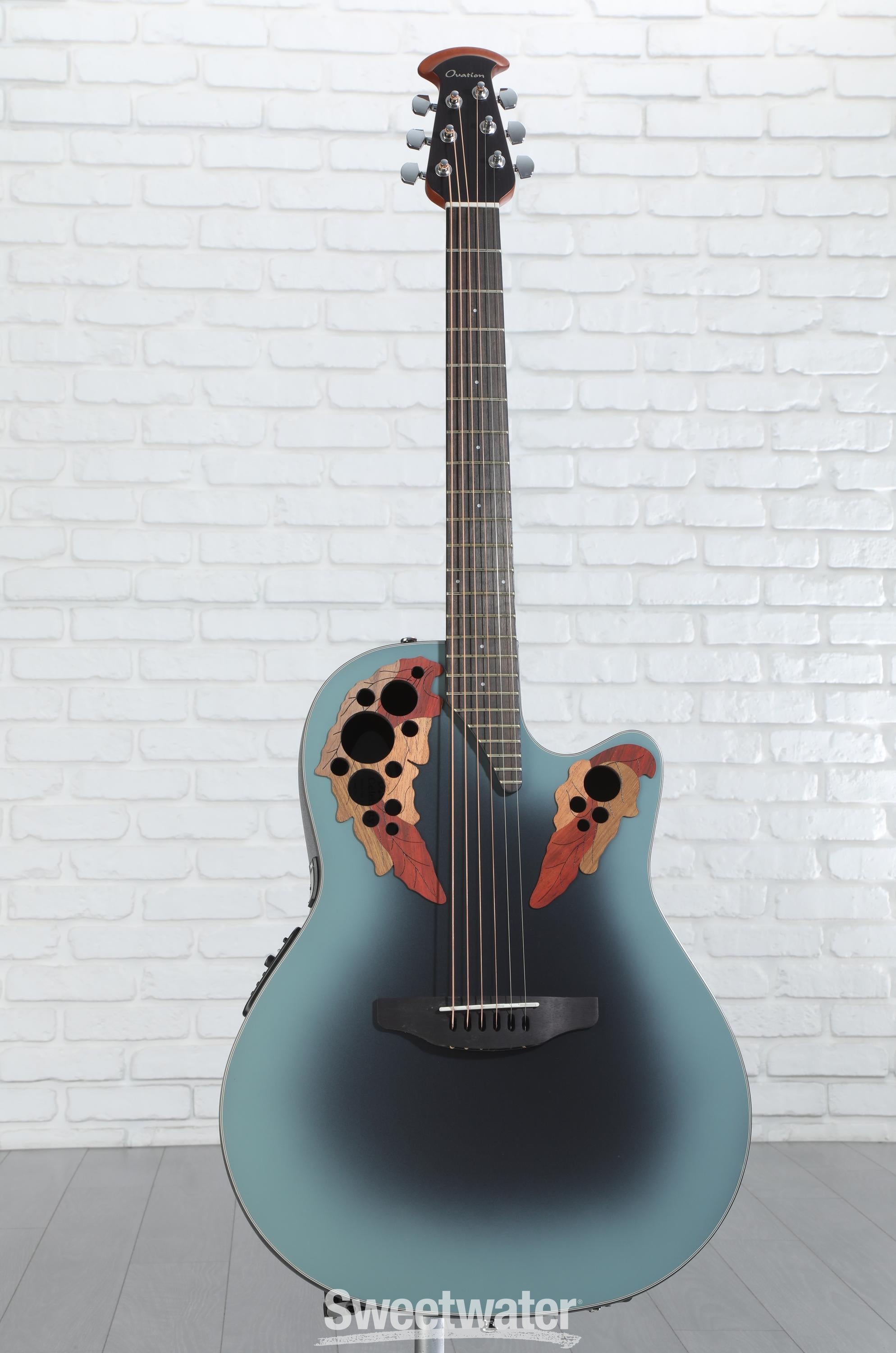 Ovation Celebrity Elite CE44-RBB Mid-Depth Acoustic-Electric Guitar -  Reverse Blue Burst