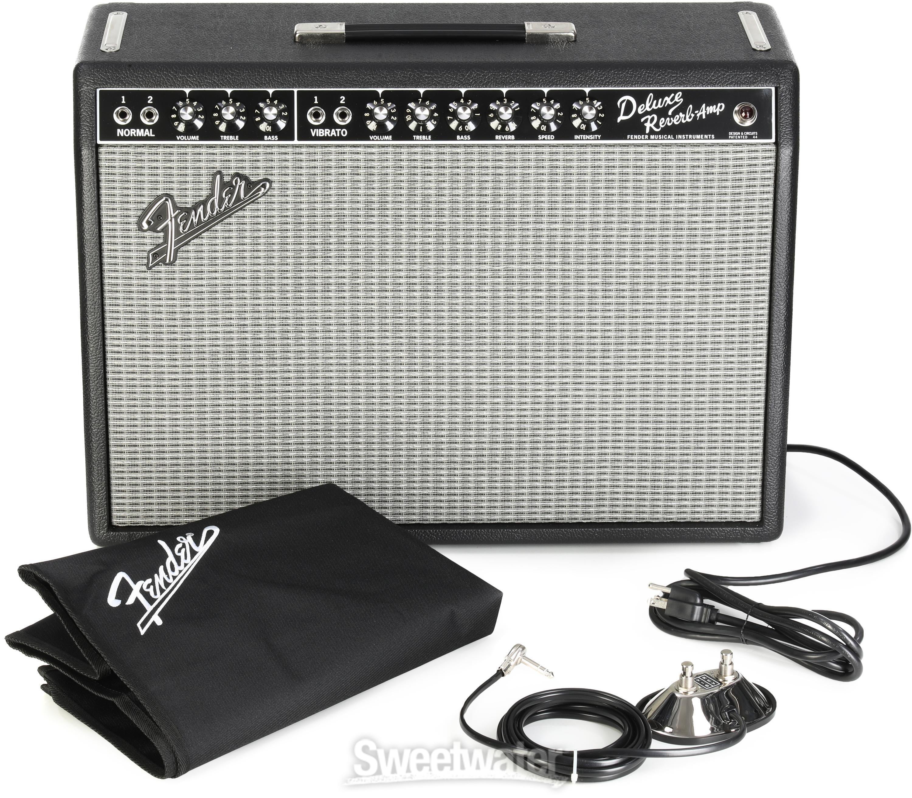 Fender '65 Deluxe Reverb 1 x 12-inch 22-watt Tube Combo Amp - Black  Tolex/Silver Grille, Sweetwater Exclusive Mod Shop