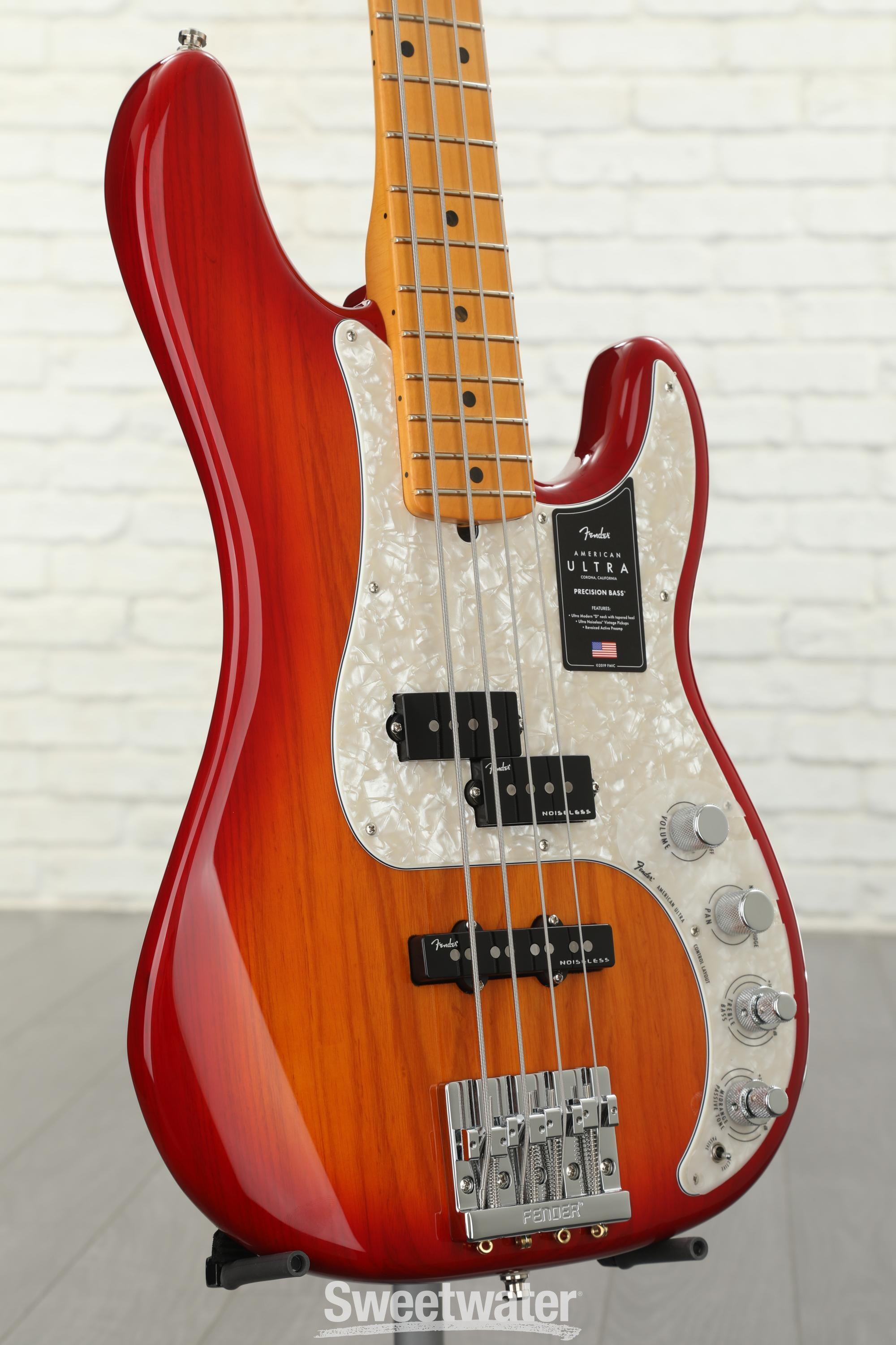 Fender american ultra precision bass plasma store red burst