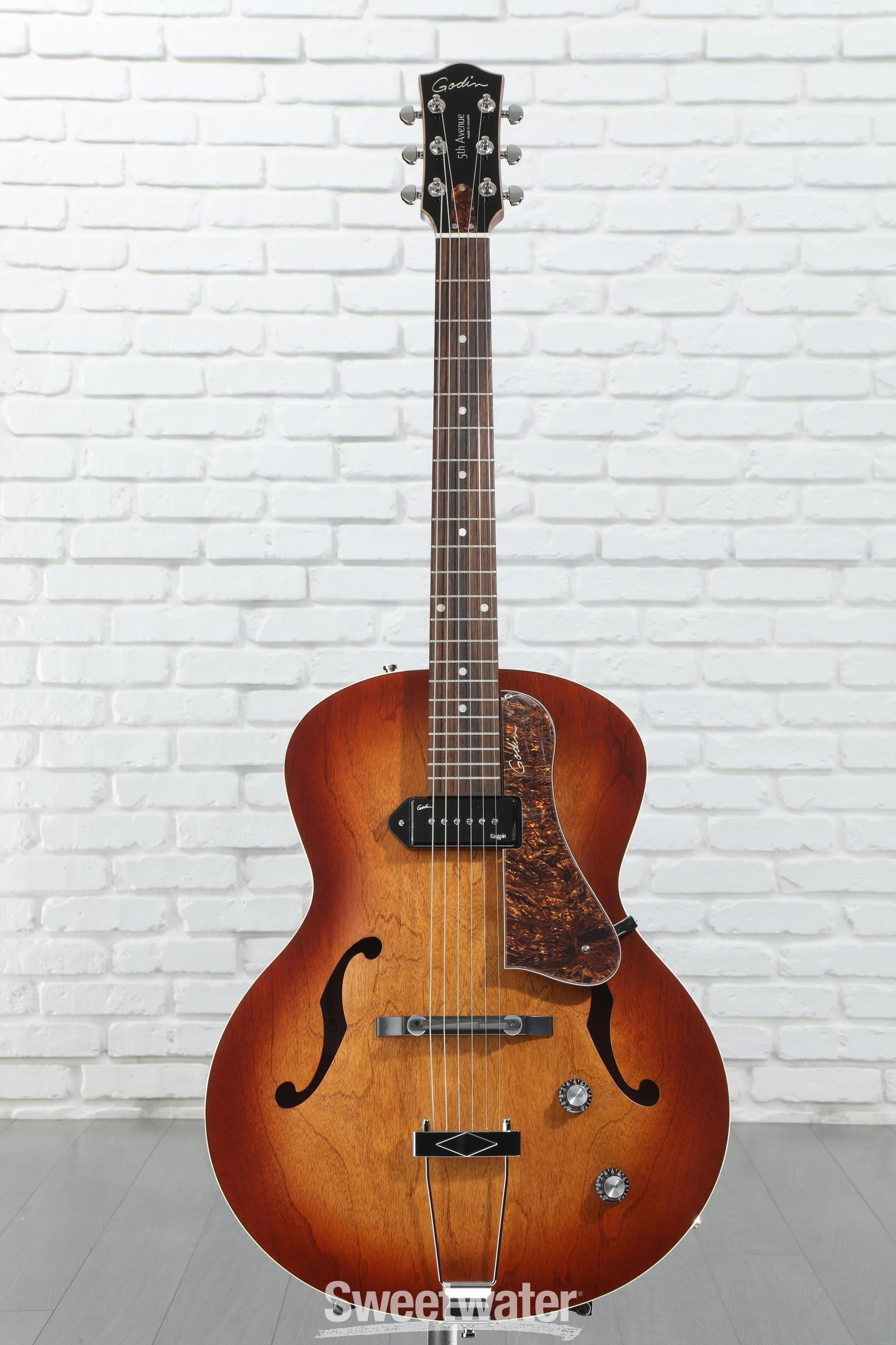 Godin 5th Avenue Kingpin P90 in Cognac Burst 031986 - The