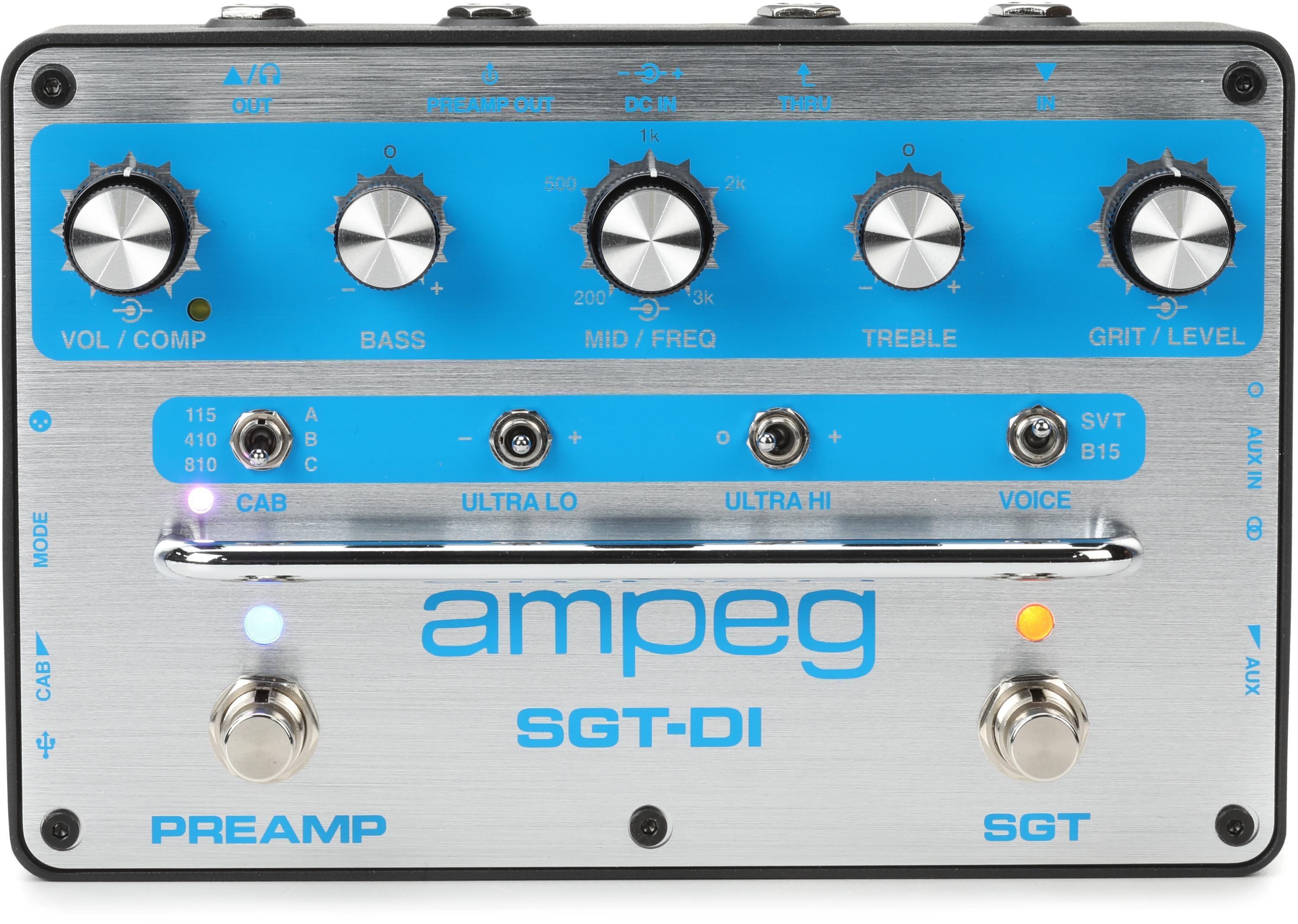 ベース Ampeg SGT-DI Blue Line Ampeg SGT-DI Bass Preamp Pedal and DI - Blue Line