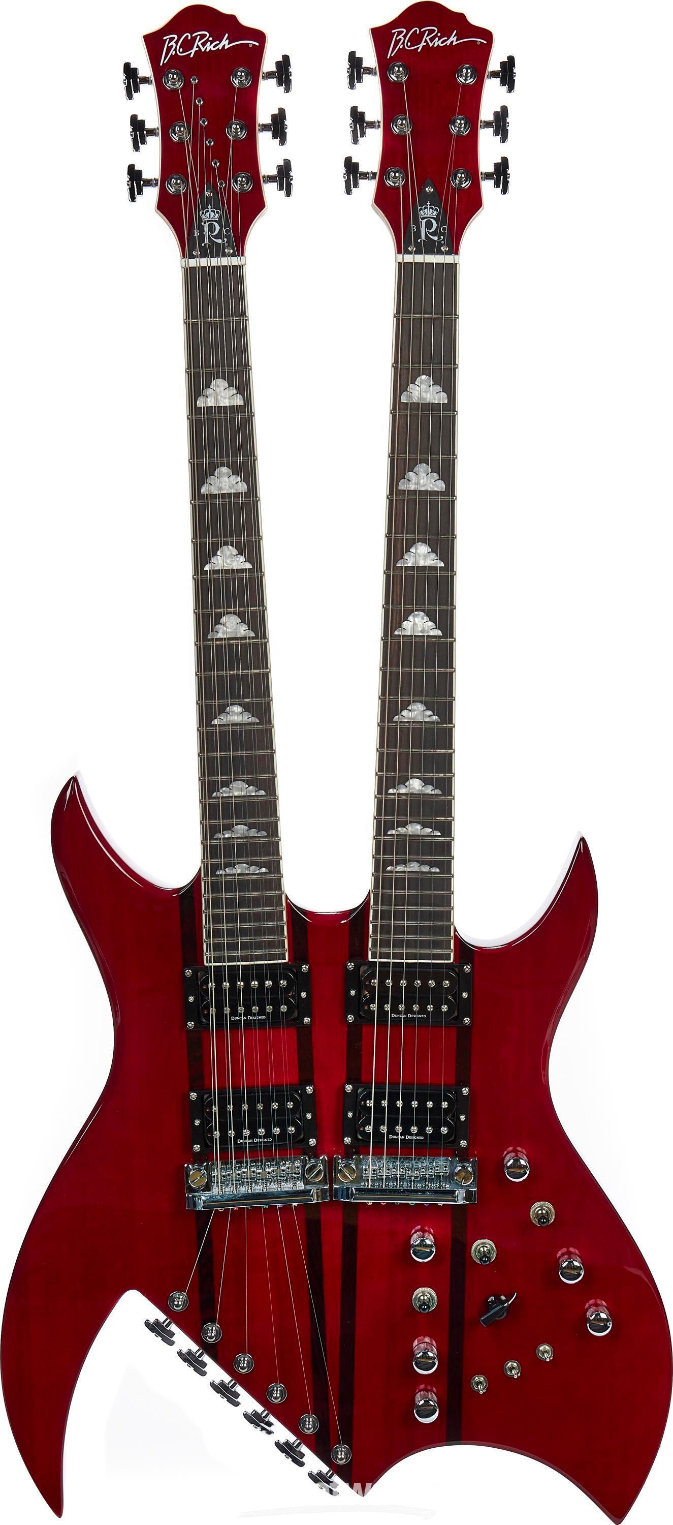 B.C. Rich Rich B Legacy Double-neck Electric Guitar - Trans Red