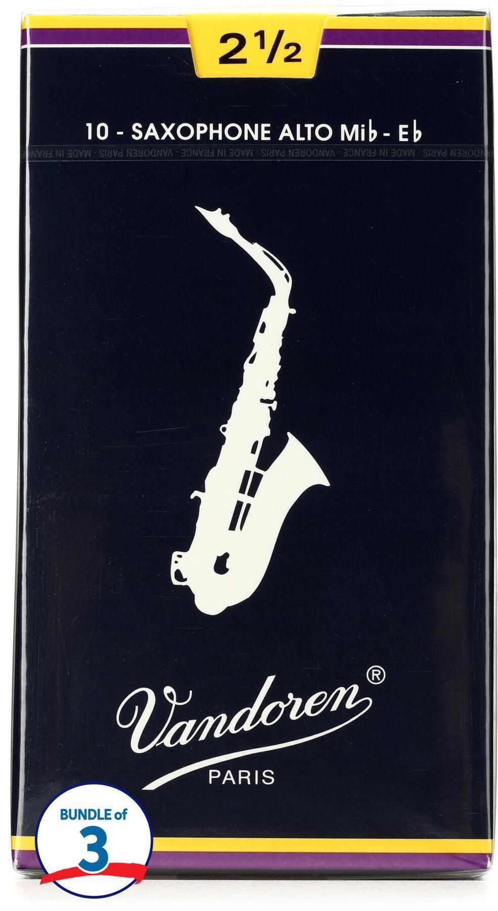 Vandoren SR2125 - Traditional Alto Saxophone Reeds - 2.5 (10