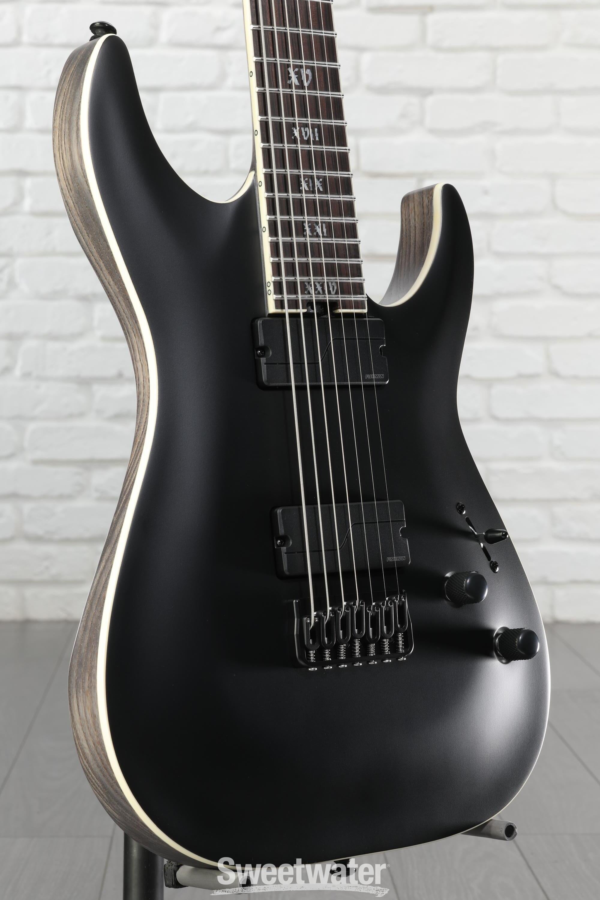 Schecter C-7 SLS Evil Twin Electric Guitar - Satin Black | Sweetwater