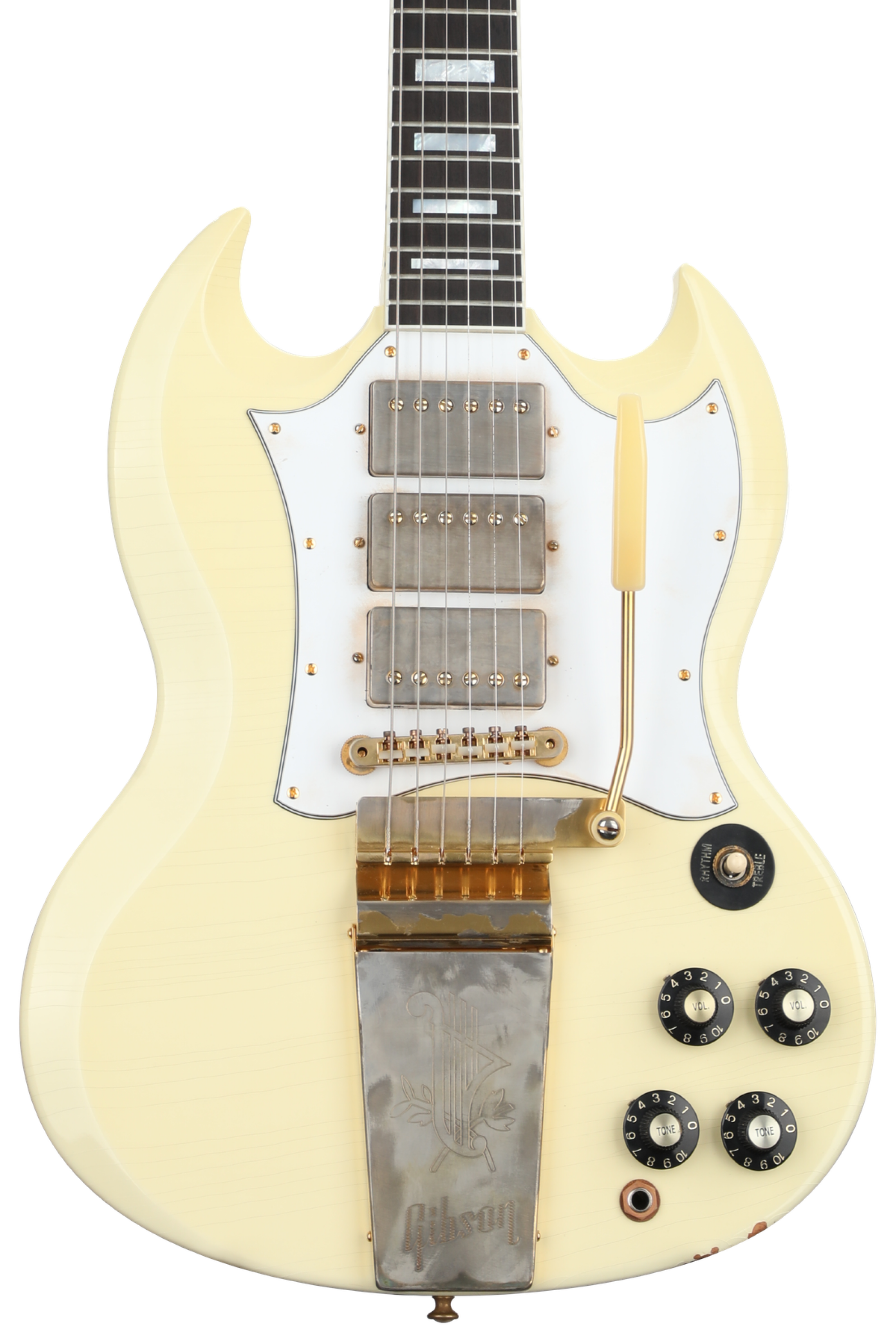Gibson Custom Jimi Hendrix 1967 SG Custom Electric Guitar - Aged Polaris White