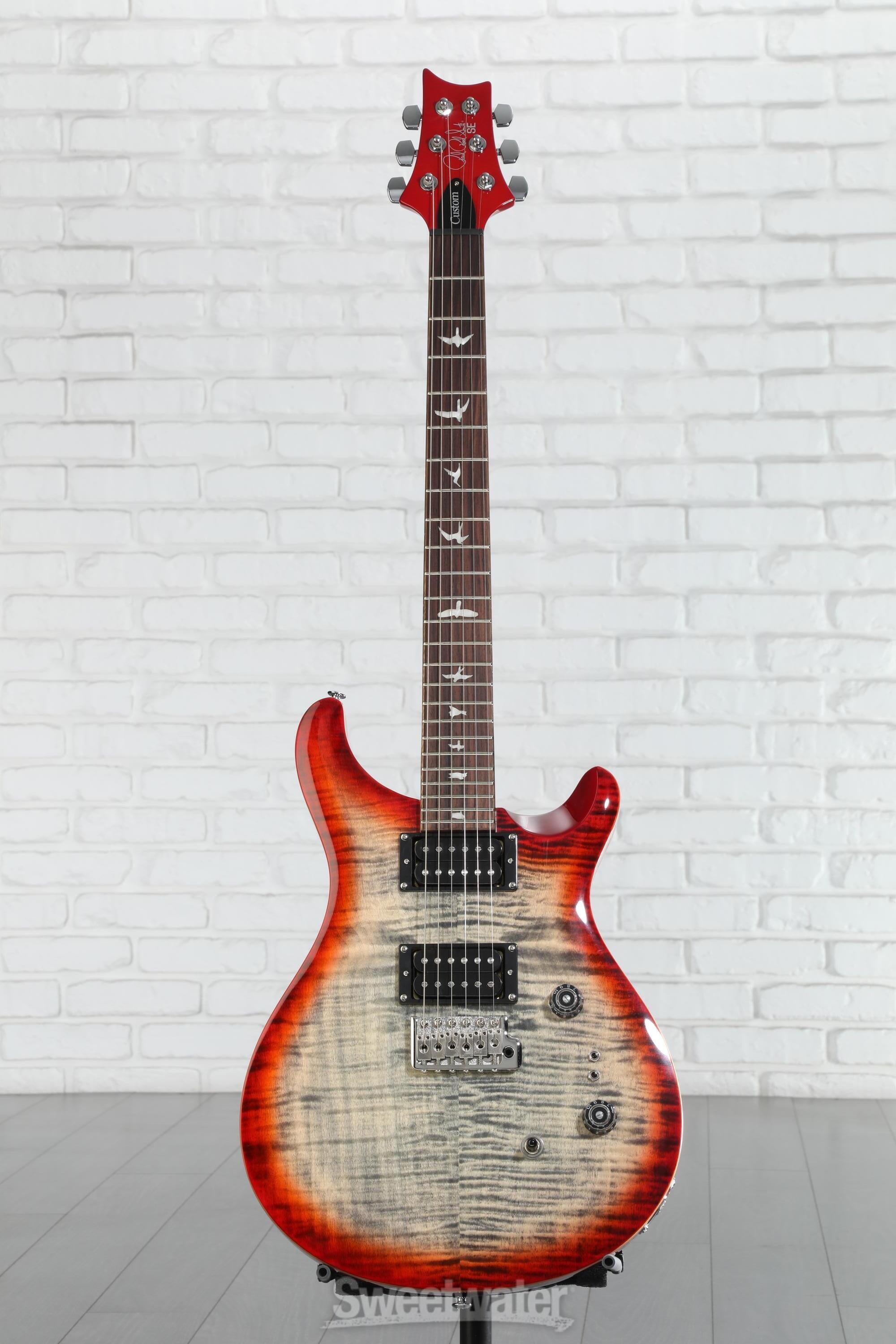 ギター mamePRS SE Custom24 Chacoal Burst PRS SE Custom 24-08 Quilt Package Electric Guitar Charcoal Cherry