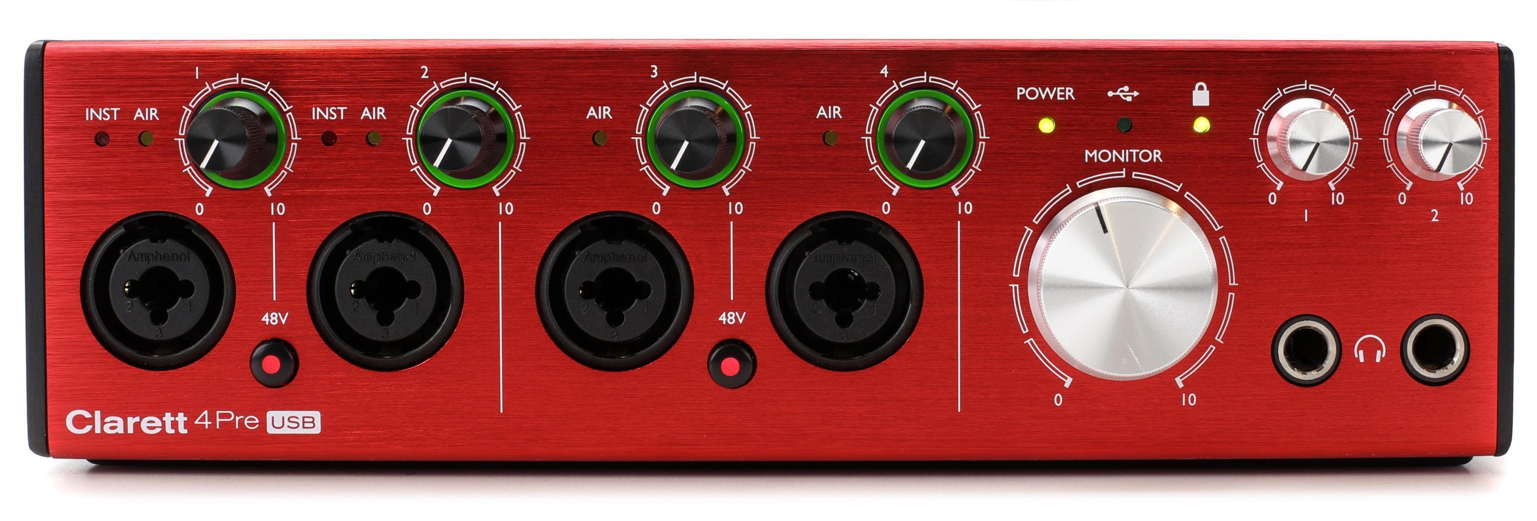 Focusrite Clarett 4Pre USB 18x8 Audio Interface Reviews | Sweetwater