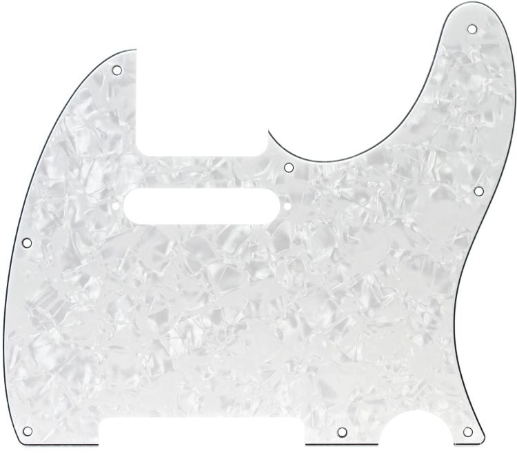 Fender 8-hole Modern Telecaster Pickguard - White Pearl