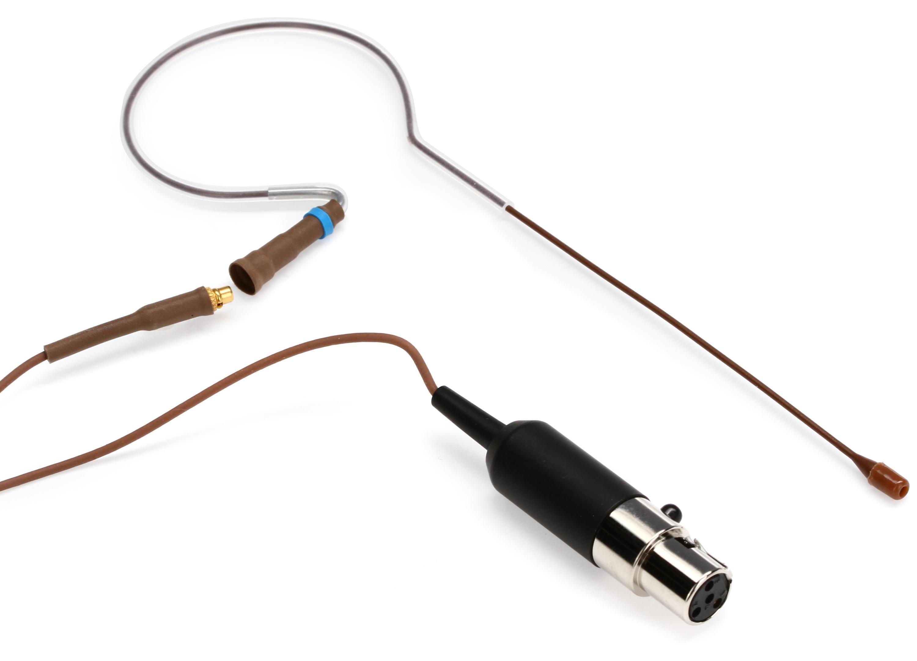 Photo of Countryman E6 Omnidirectional Earset Microphone - Low Gain with 1mm Cable and TA4F Connector for Shure Wireless - Cocoa