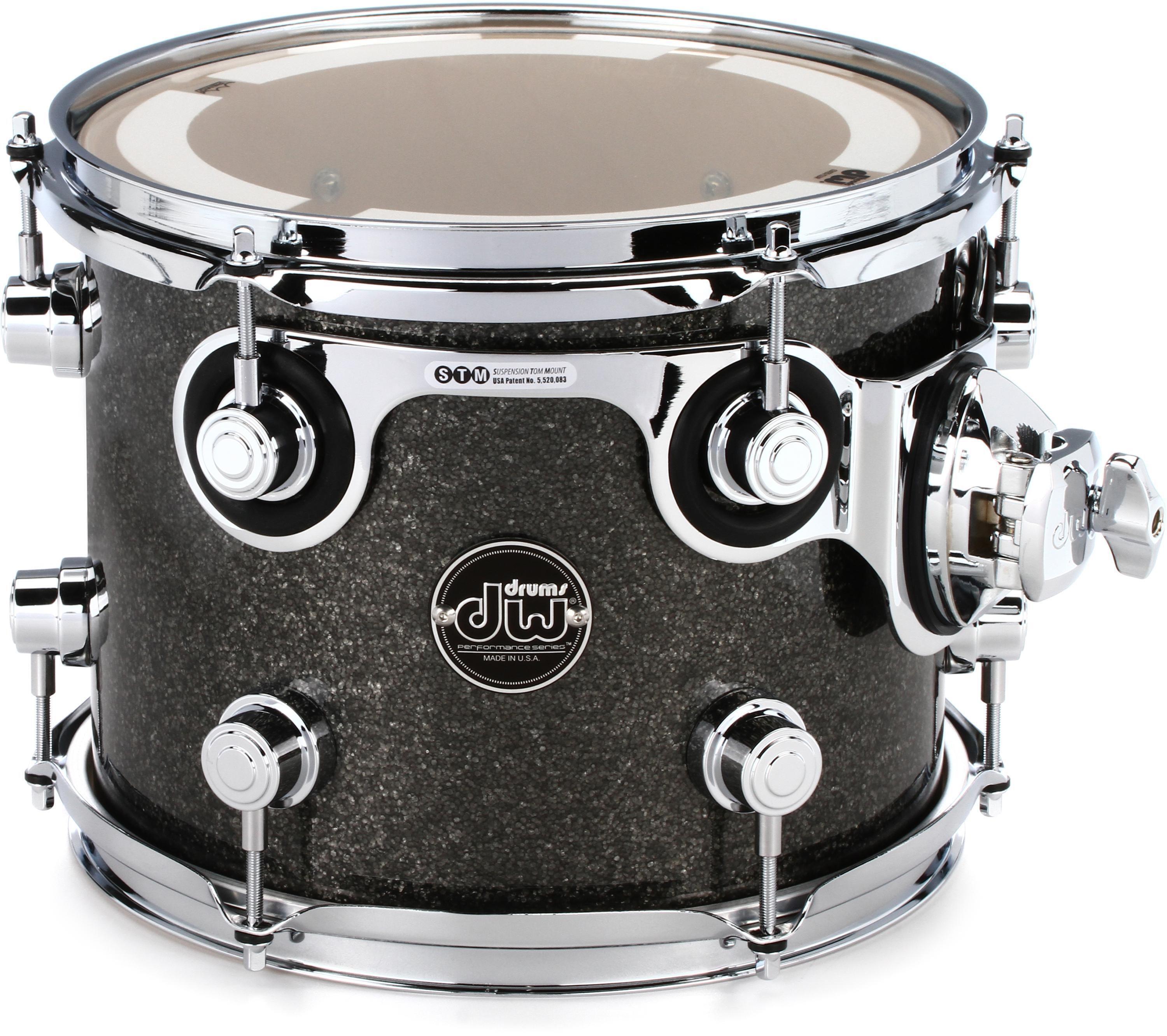 DW Performance Series Mounted Tom - 8 x 10 inch - Pewter Sparkle FinishPly