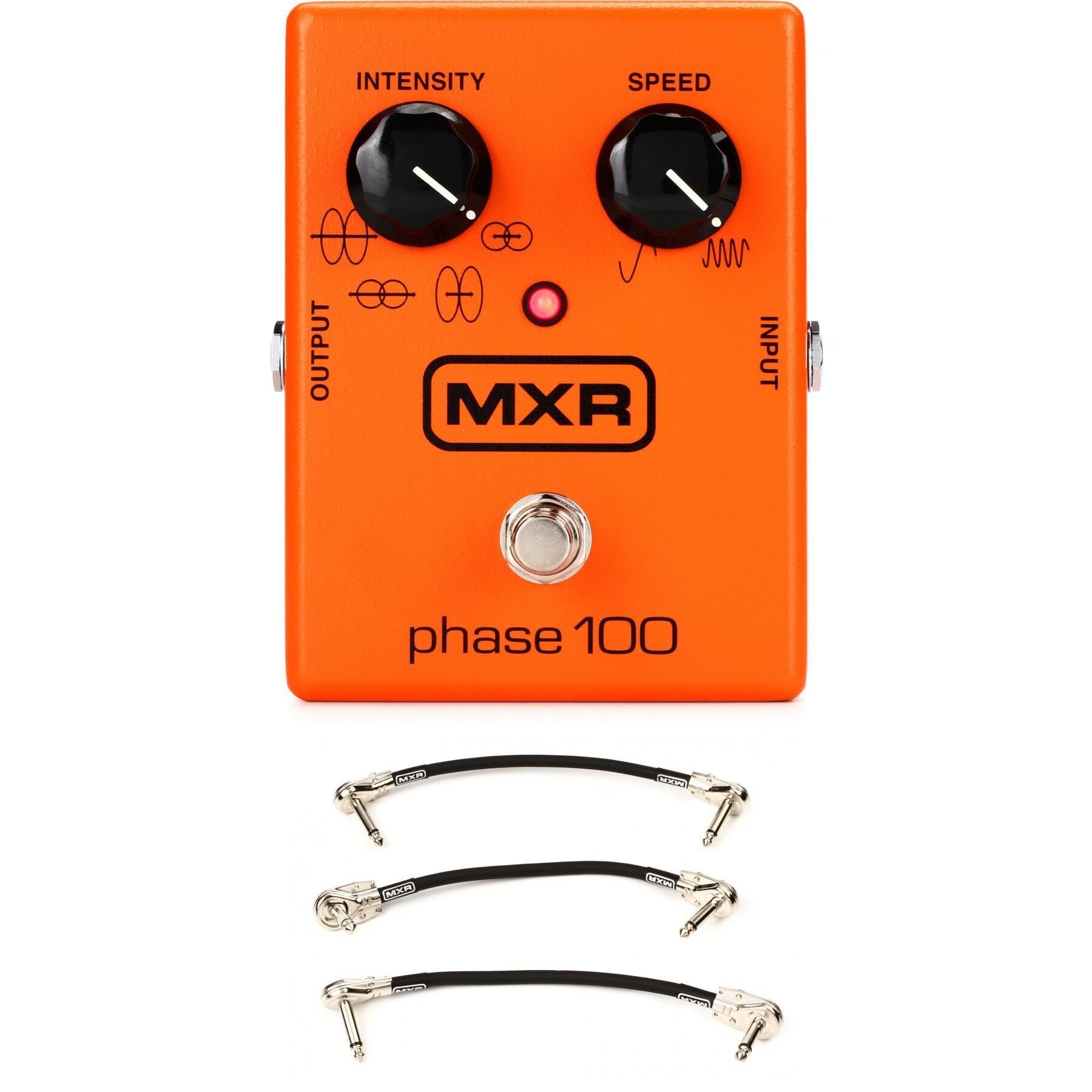 MXR M107 Phase 100 Phaser Pedal with 3 Patch Cables