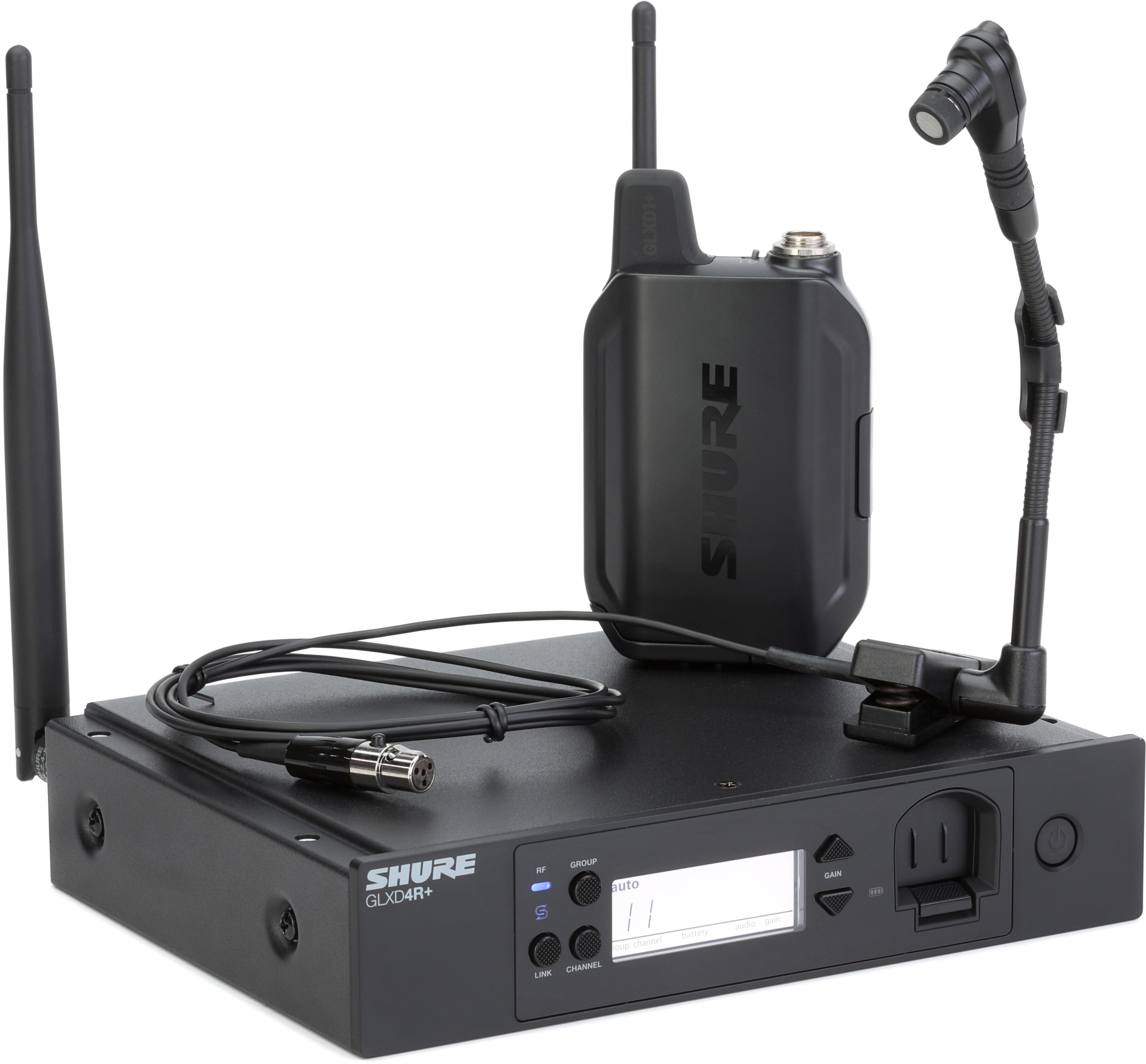 WB98H/C　Microphone　Shure　Sweetwater　Instrument　Gooseneck　Wireless　GLXD14R+/B98　Digital　with　Rackmount　System