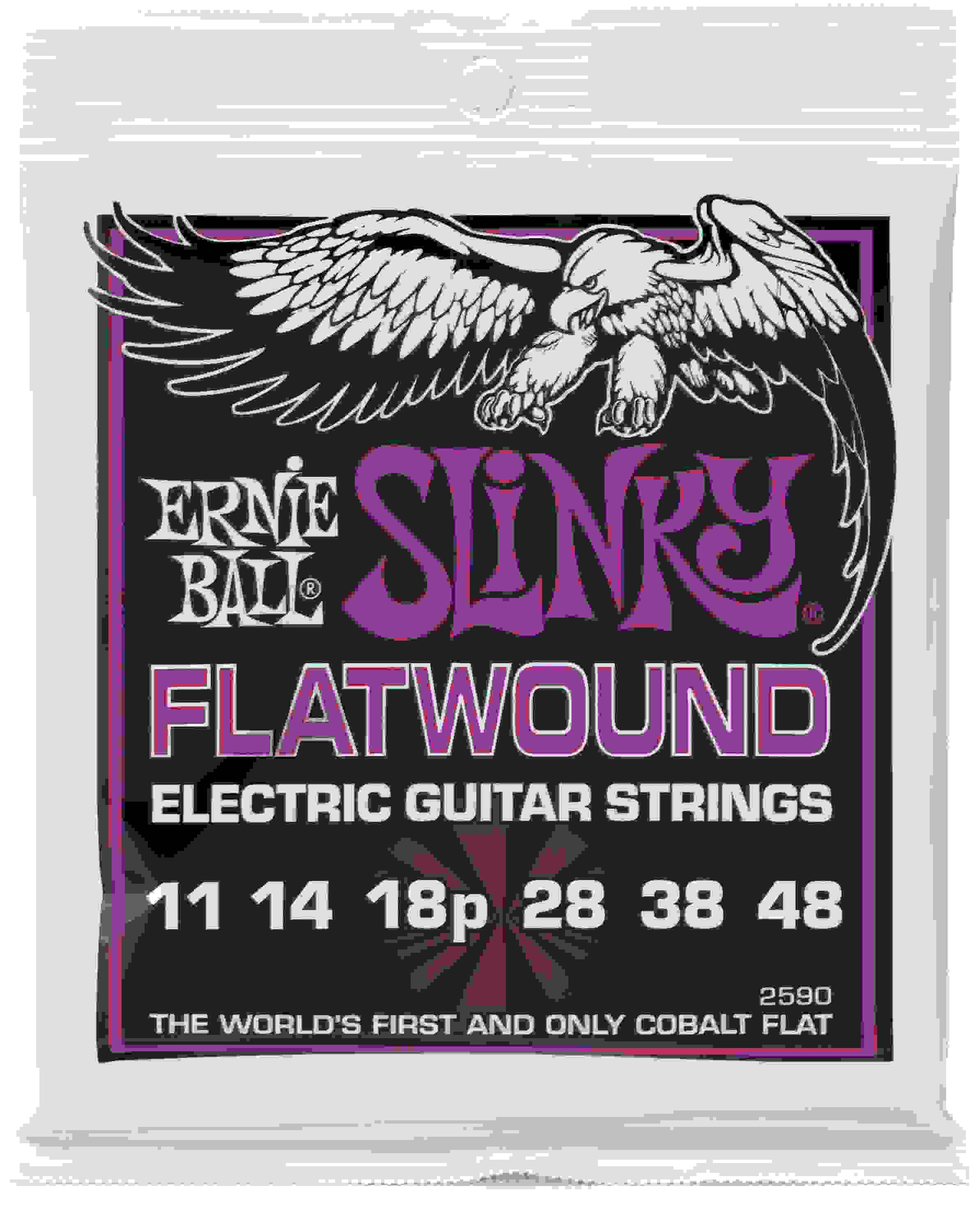 Ernie Ball 2590 Power Slinky Flatwound Electric Guitar Strings - .011-.048