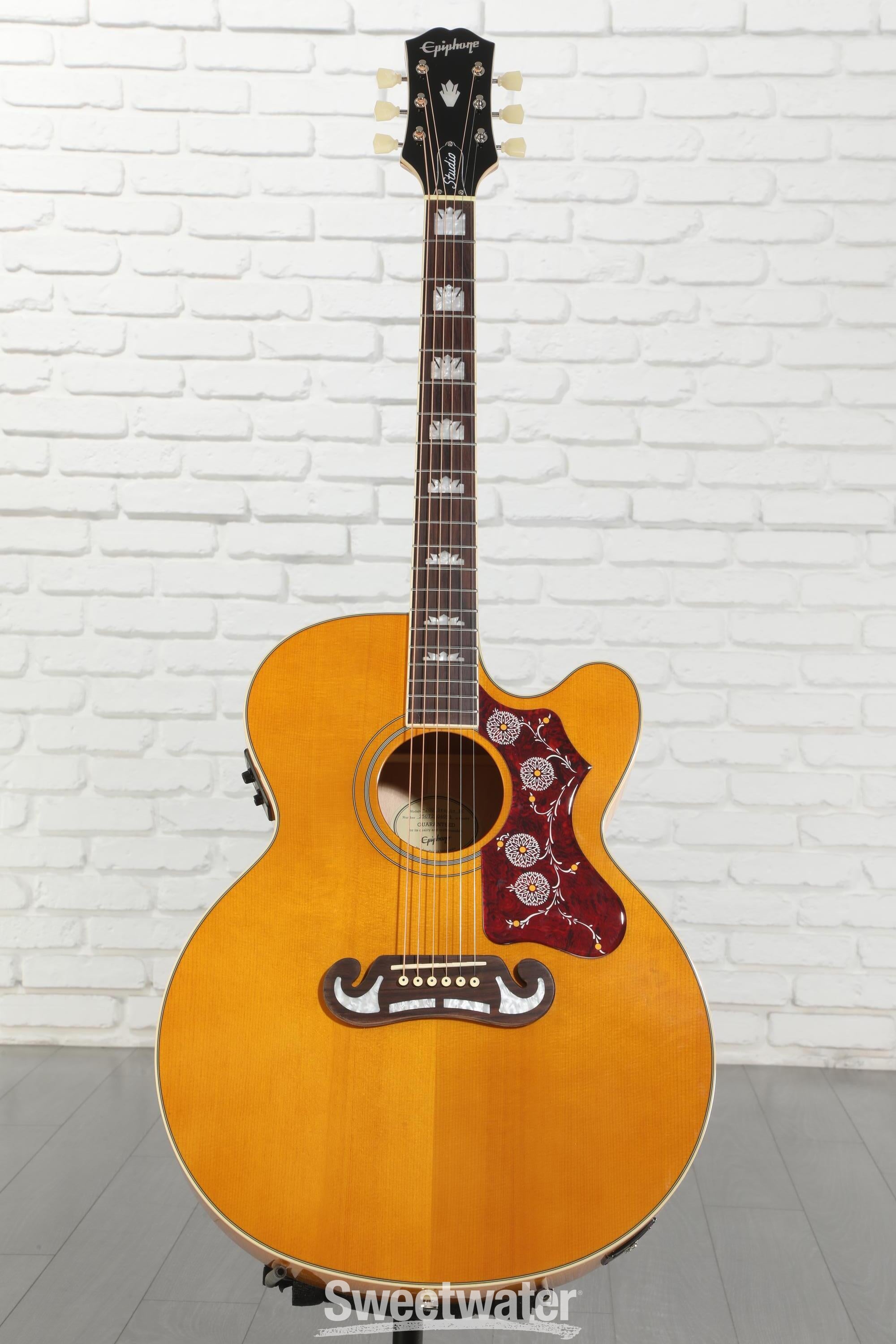 Epiphone J-200 Studio EC Acoustic-electric Guitar - Antique Natural