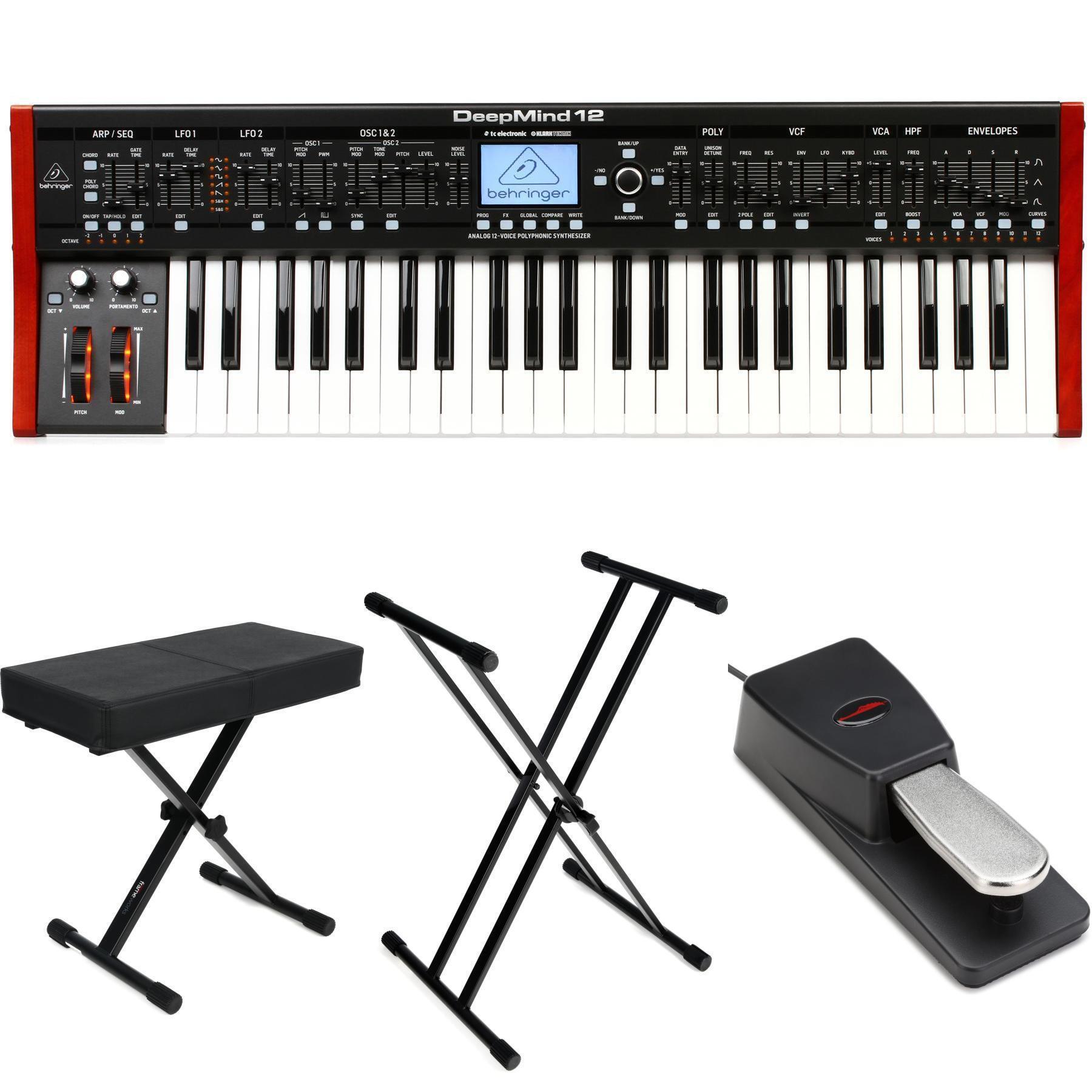 Behringer DeepMind 12 49-key 12-voice Analog Synthesizer Essentials Bundle