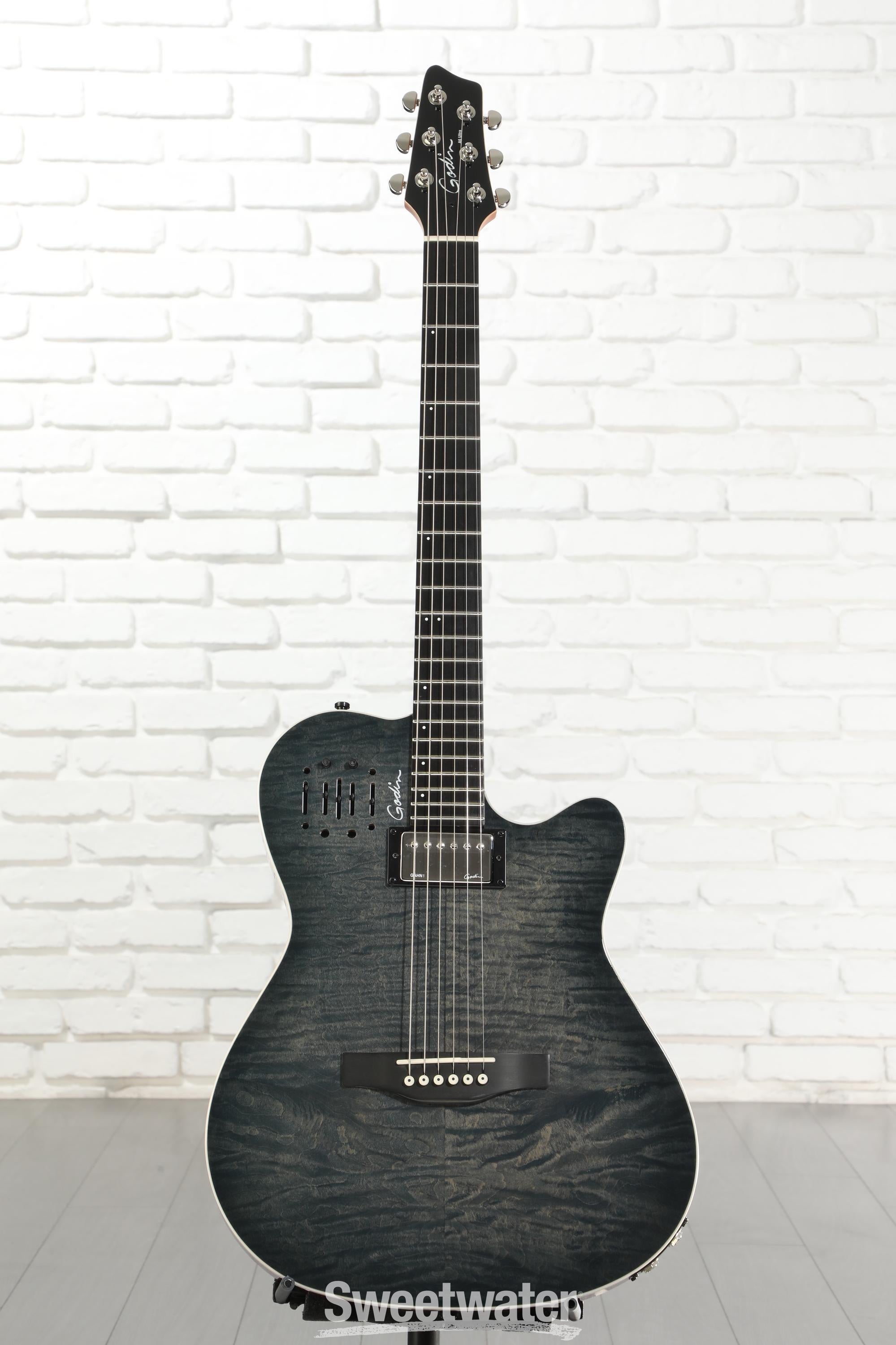 Godin A6 Ultra - Denim Blue Flame | Sweetwater