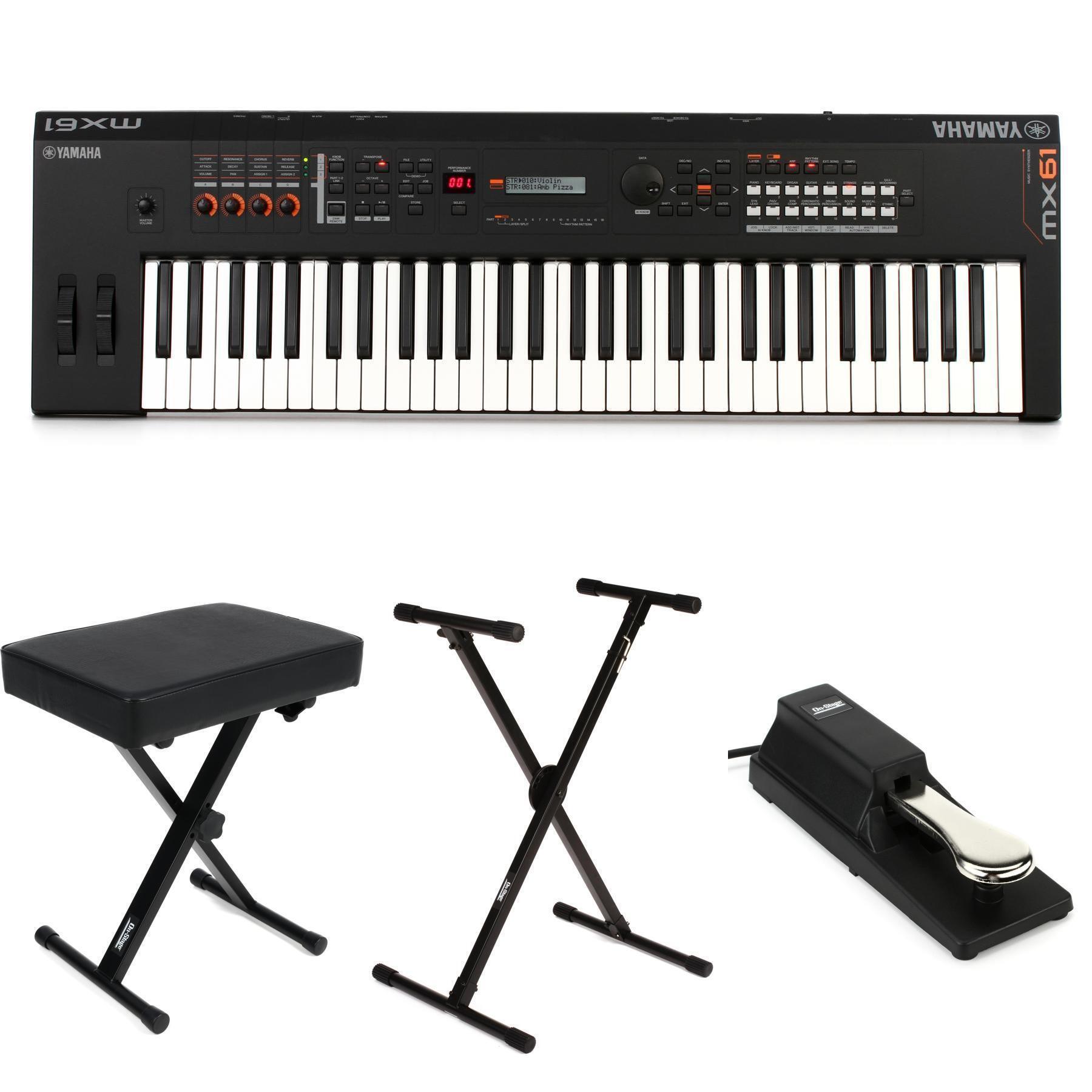 Yamaha MX61 Essential Keyboard Bundle - Black