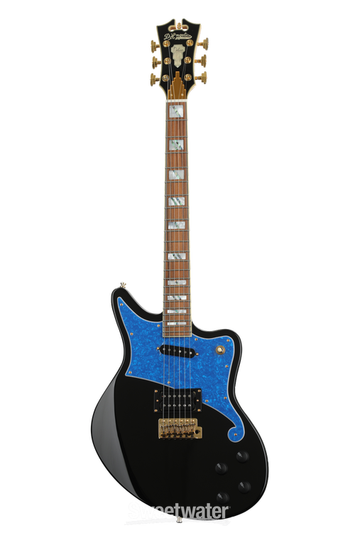 D'Angelico Deluxe Bedford - Black with Blue Pearl Pickguard