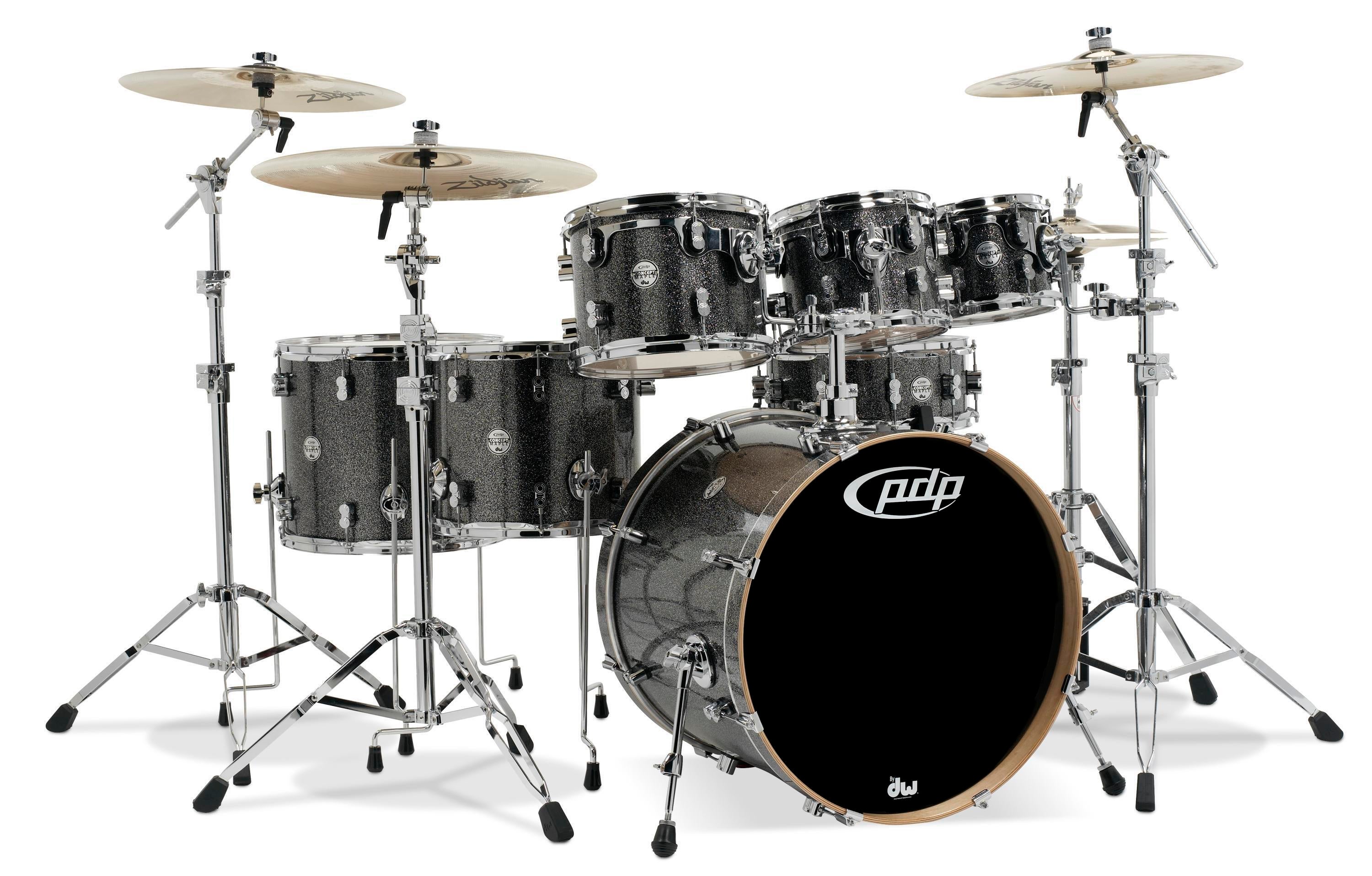 PDP Concept Maple Shell Pack - 7-Piece - Black Sparkle | Sweetwater