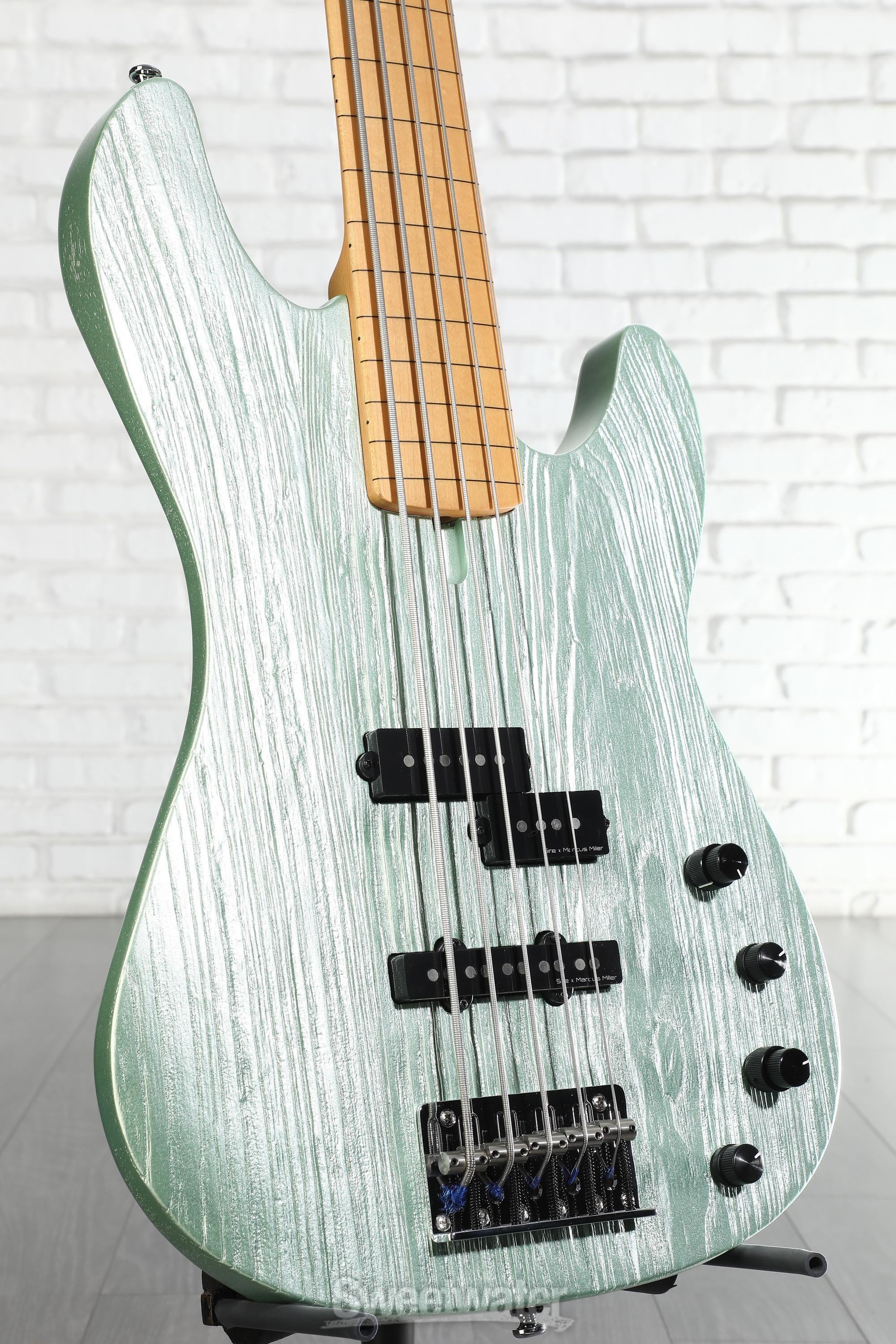Photo of Sire Marcus Miller P6 5-string Fretless Bass Guitar - Surf Green Metallic