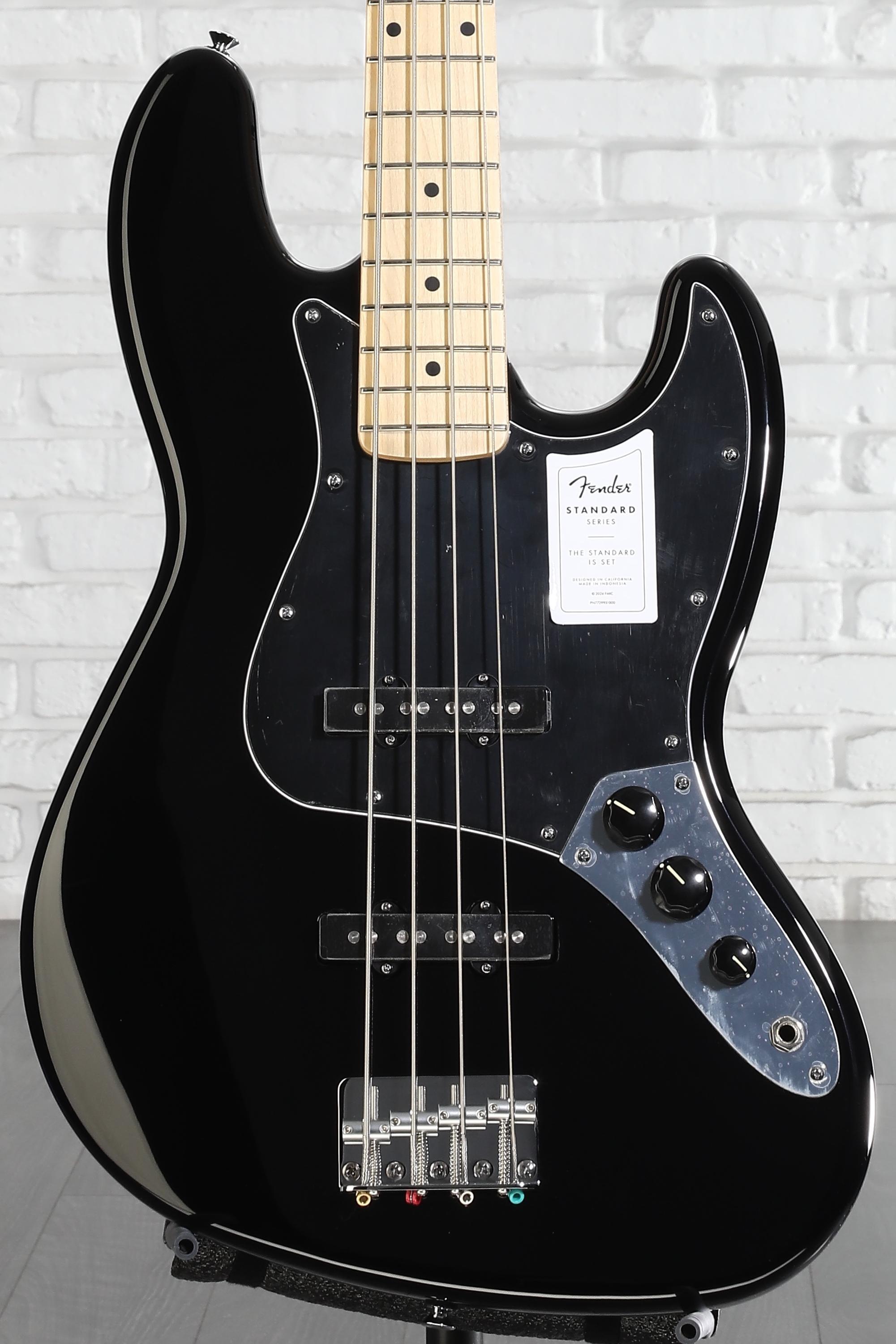 Fender Standard Jazz Bass - Black, Maple Fingerboard | Sweetwater