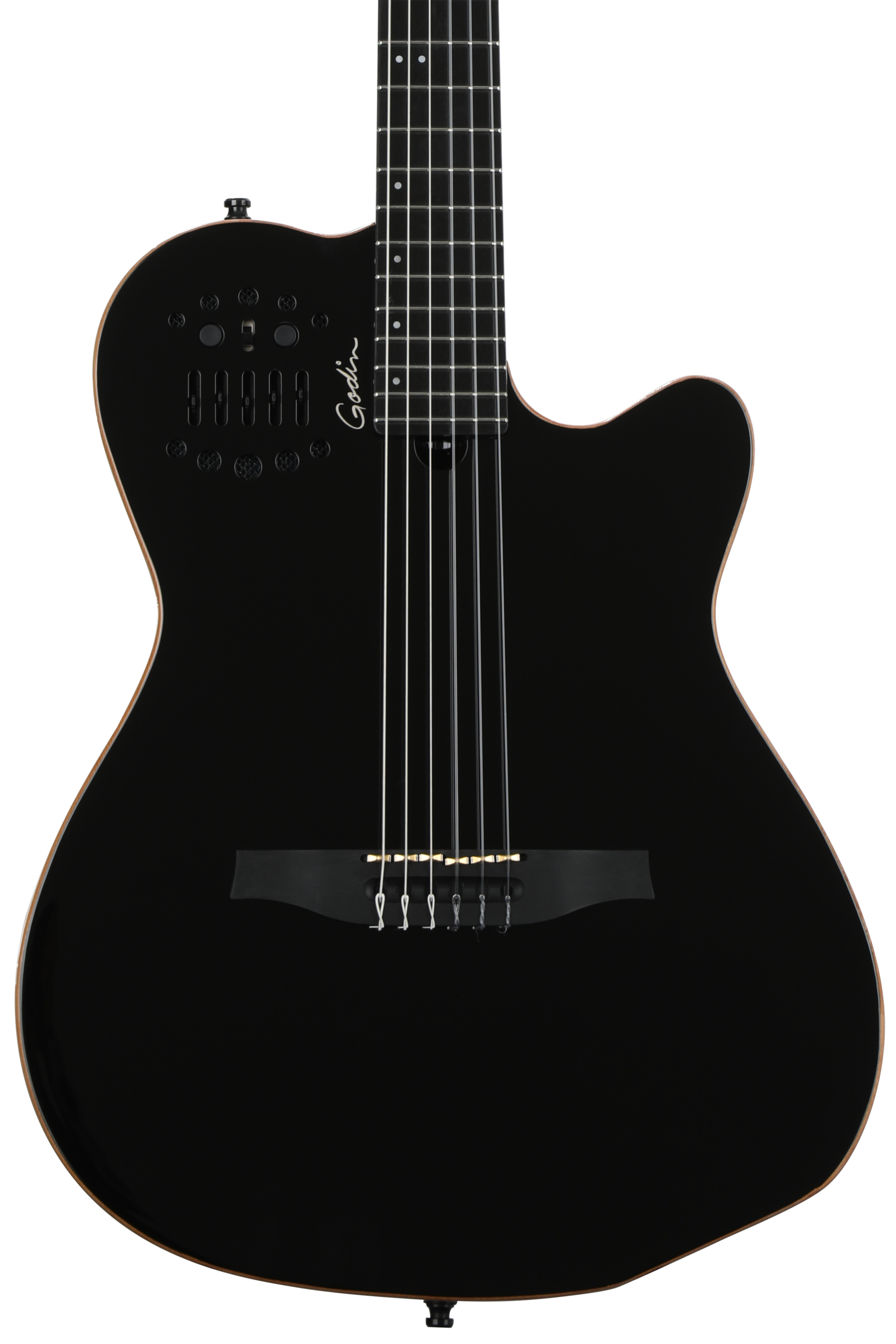 Godin ACS-SA Slim, Nylon String Acoustic-Electric Guitar - Black