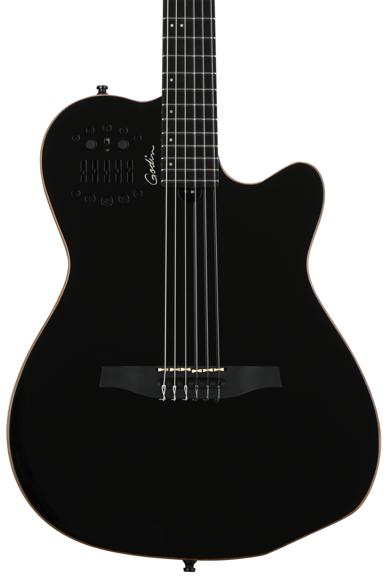 Godin ACS-SA Slim, Nylon String Acoustic-Electric Guitar - Black