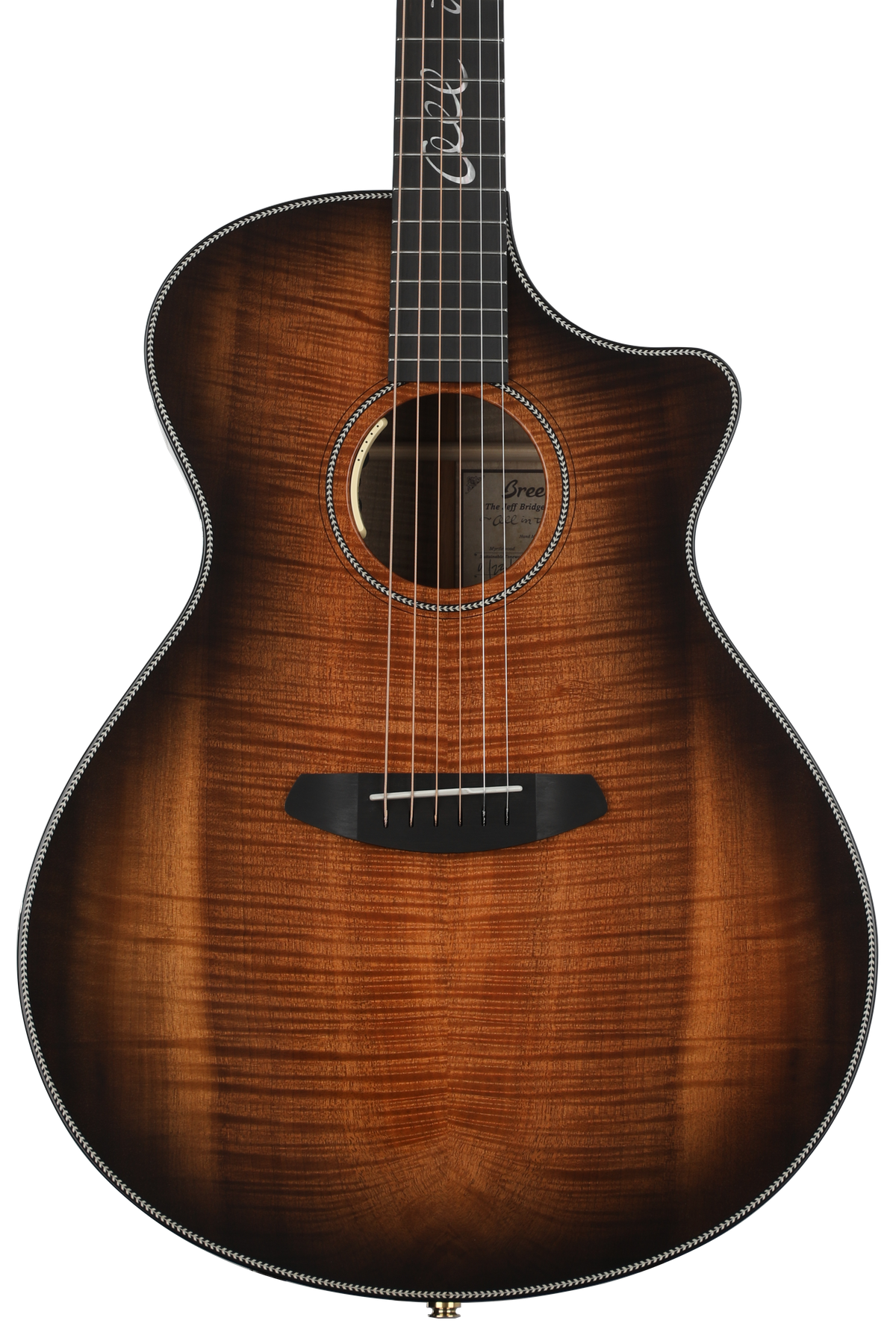 Breedlove Jeff Bridges Oregon Dreadnought Concerto CE Acoustic-Electric Guitar - Bourbon Burst