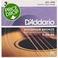 Photo of D'Addario EJ26 Phosphor Bronze Acoustic Guitar Strings - .011-.052 Custom Light (3-pack)