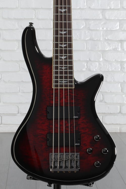 Schecter Stiletto Extreme 5 Bass Guitar - Black Cherry