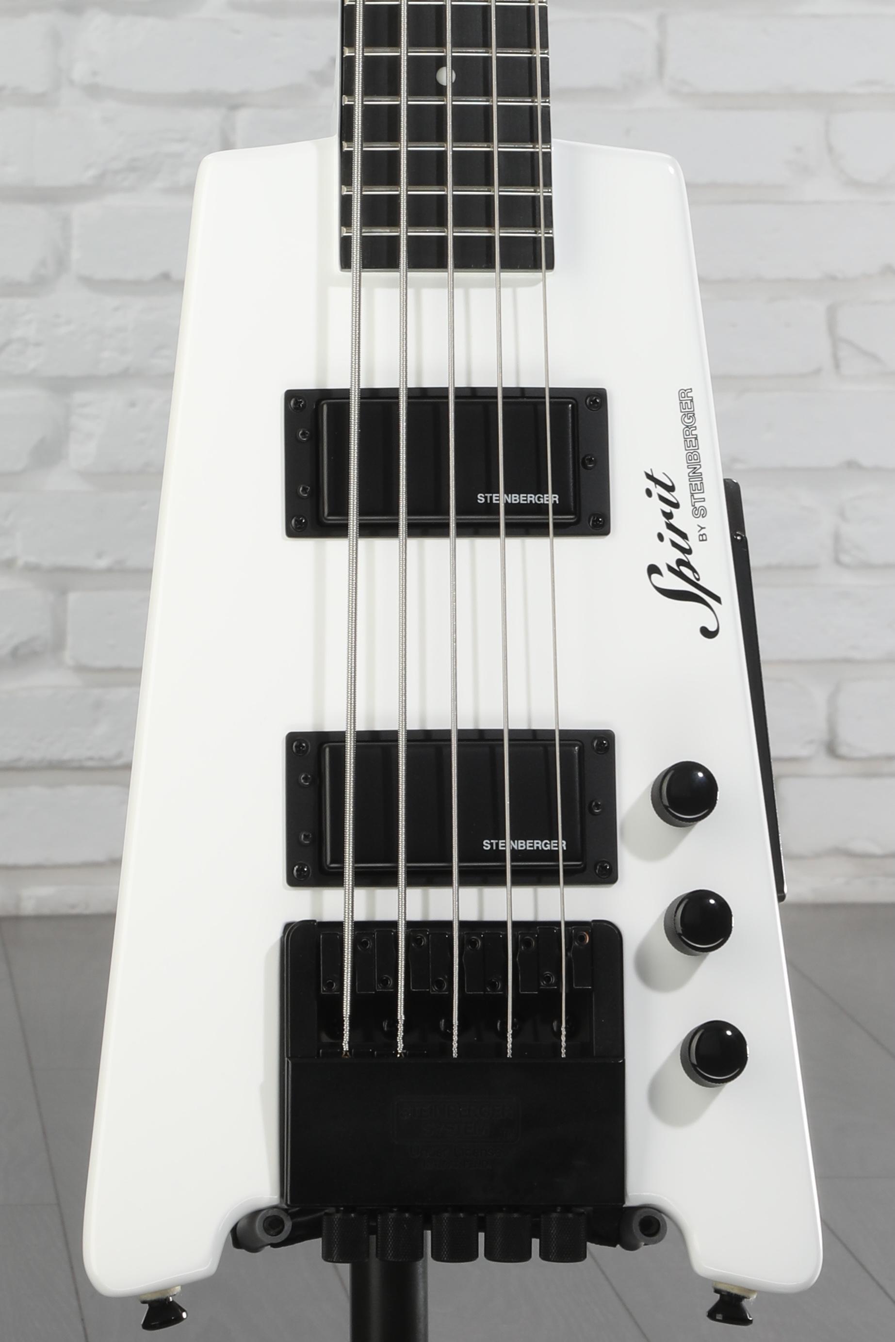 Spirit by Steinberger XT-25 White + 純正弦 Steinberger Spirit XT-25 5-string Bass Guitar - White | Sweetwater