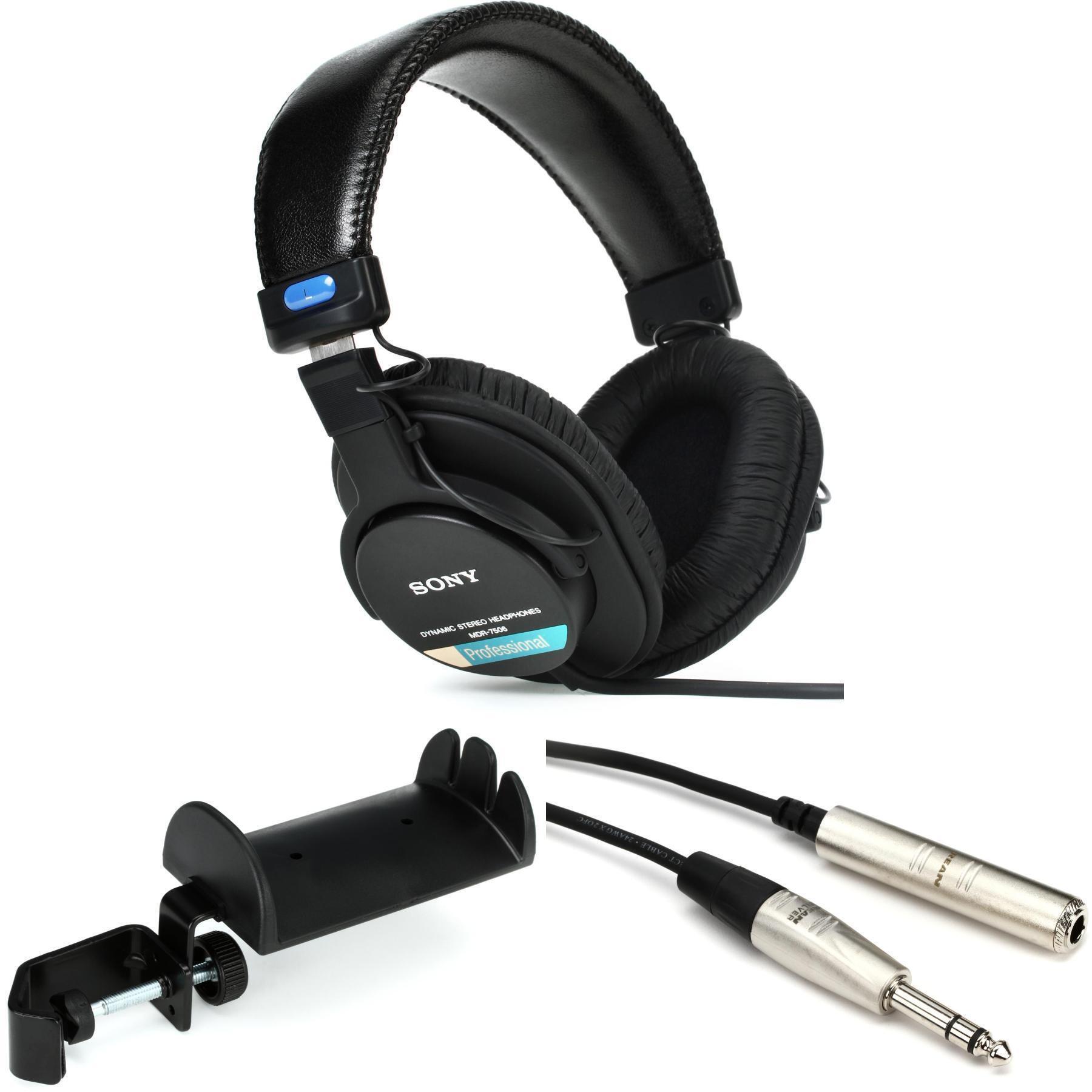 Sony MDR 7506 Closed Back Professional Headphones with Holder and