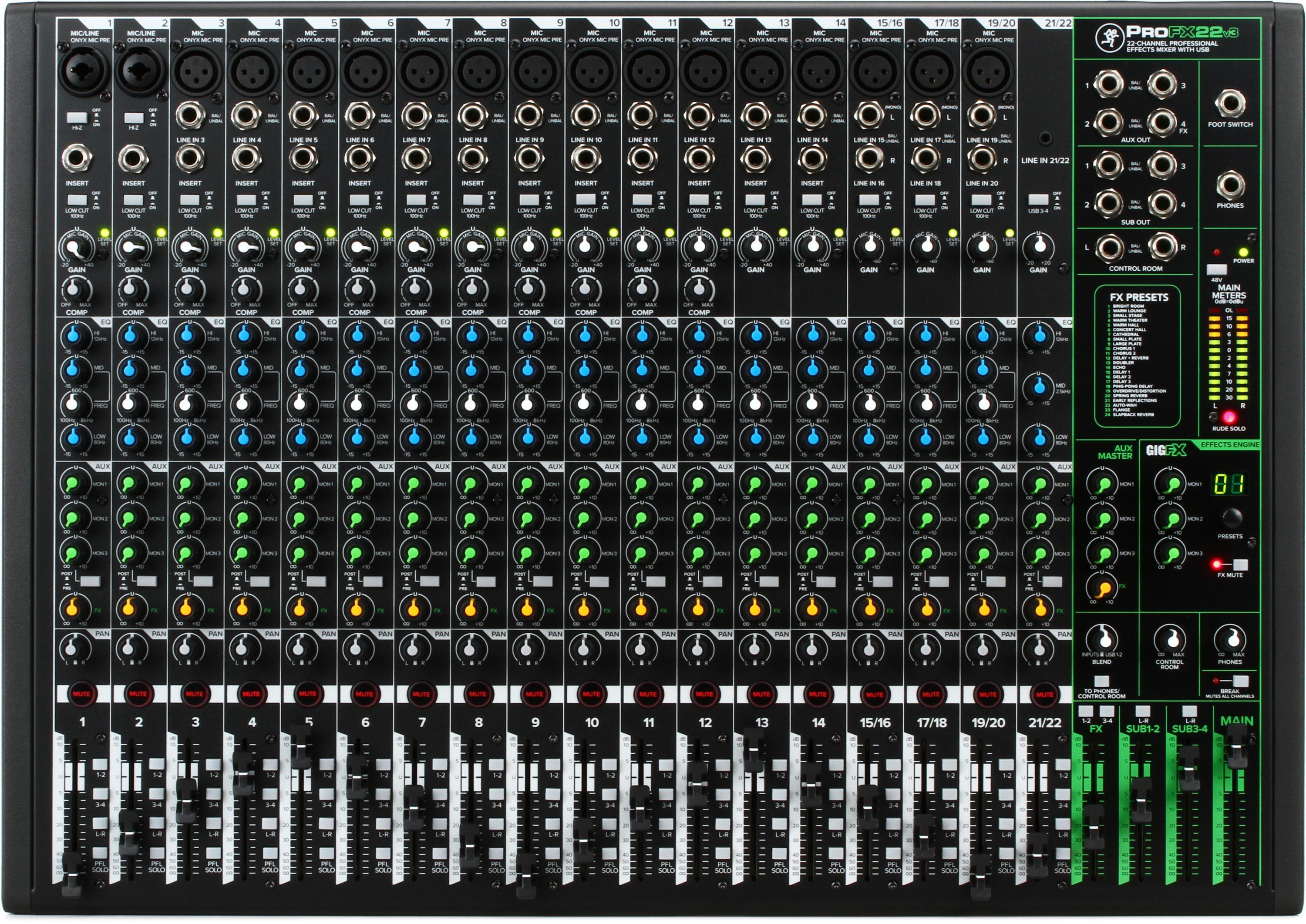 Mackie ProFX22v3 22-channel Mixer with USB and Effects | Sweetwater