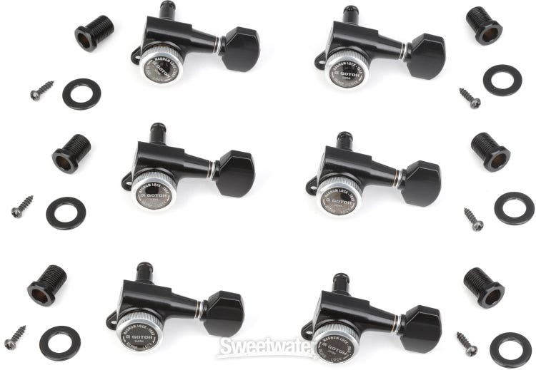 Gotoh SG381-07 MG-T Locking Tuners - 6 In-line Right-handed, Black Chrome