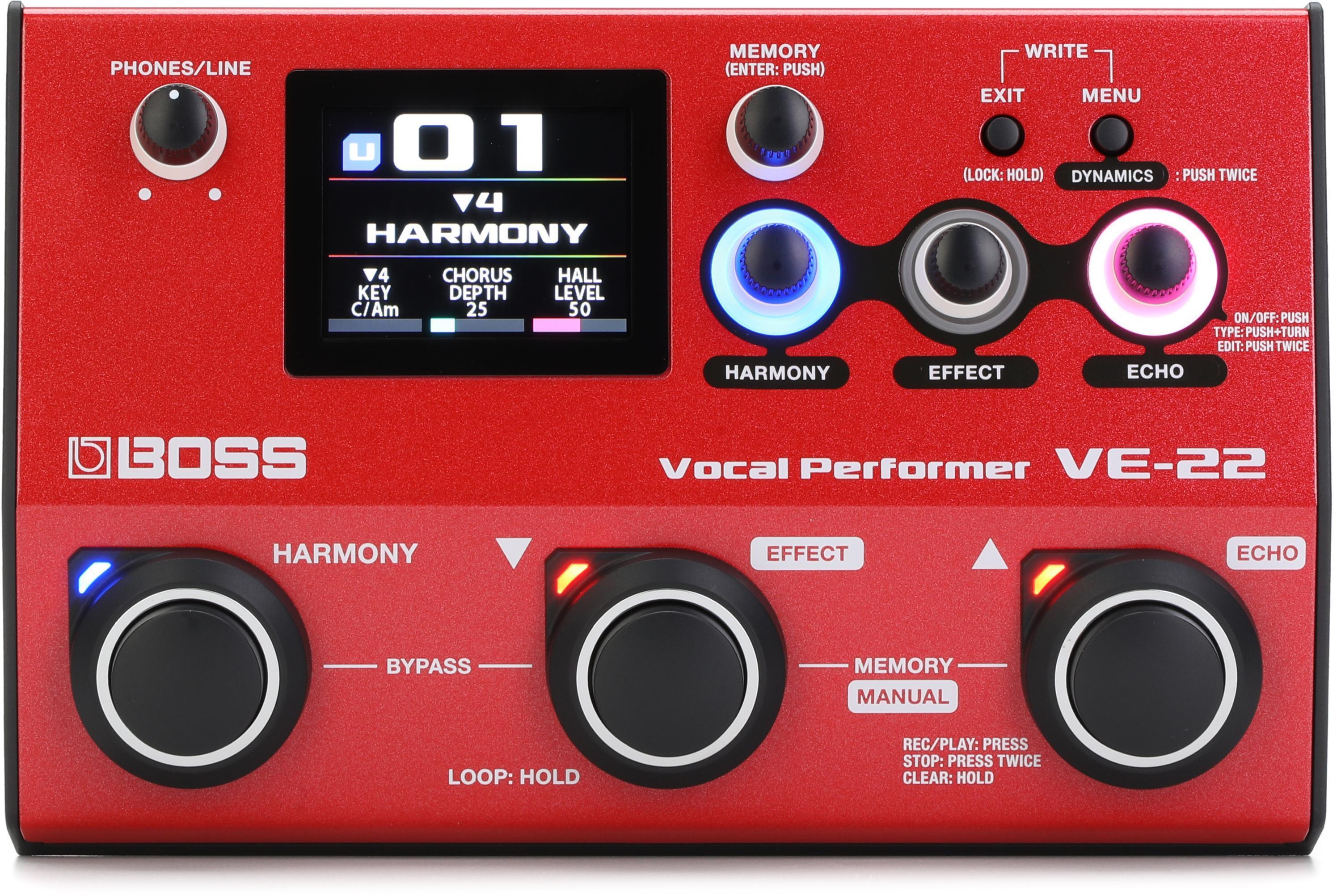 Boss VE-22 Vocal Effects and Looper Pedal | Sweetwater