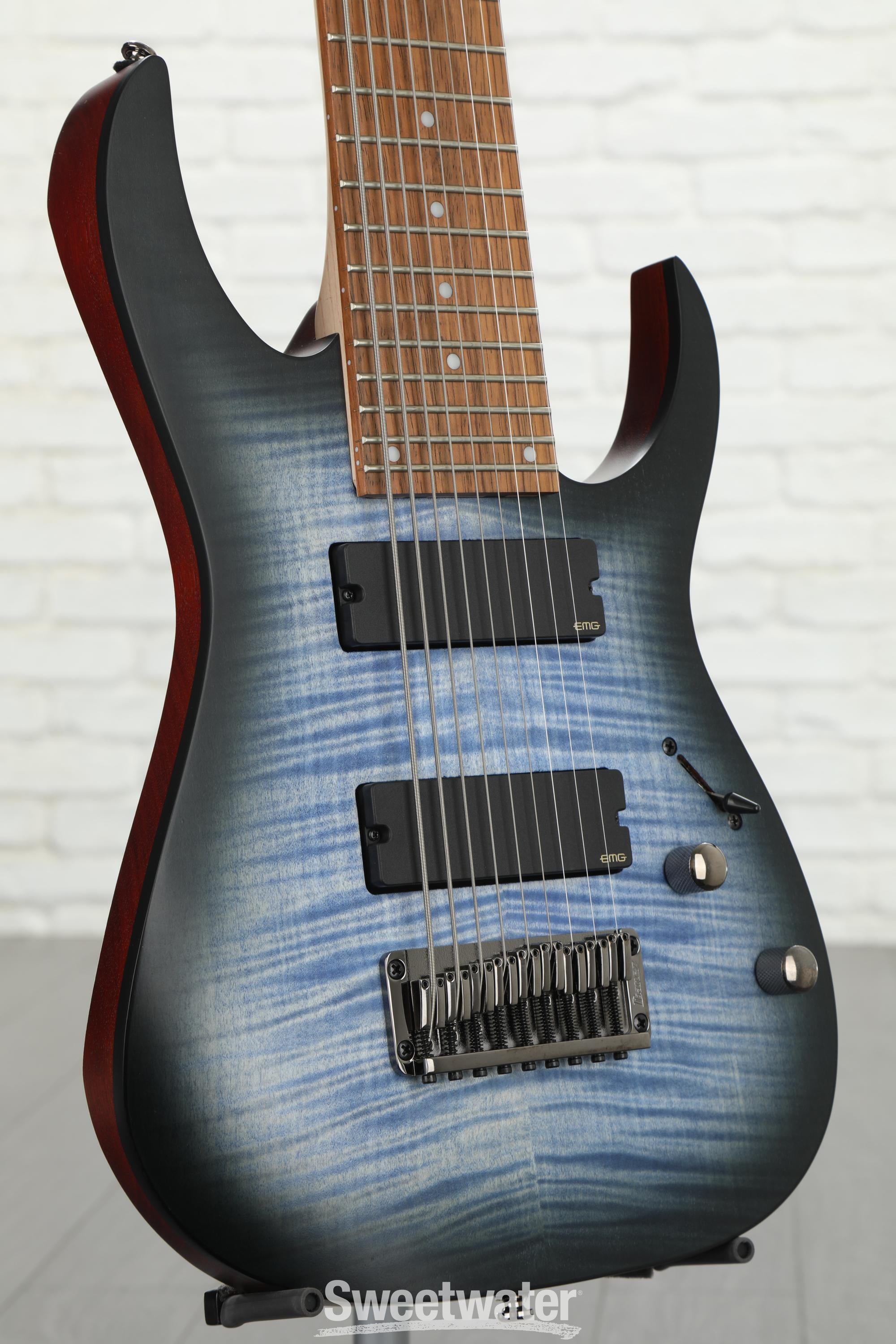 Ibanez Iron Label RGIR9FME - Faded Denim Burst Flat | Sweetwater