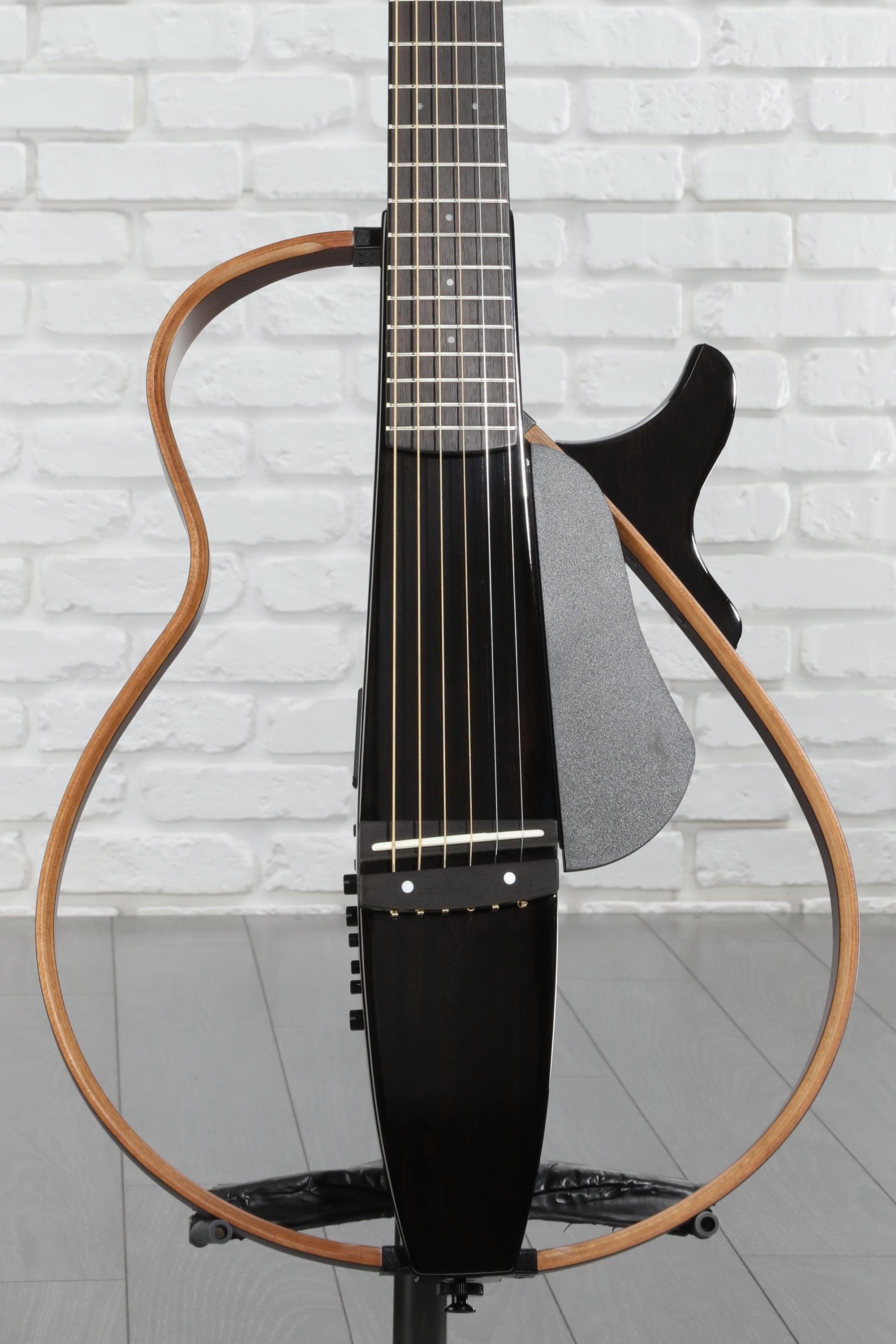 Yamaha Silent Guitar ブラック 6弦 Yamaha SLG200S Silent Guitar - Translucent Black | Sweetwater