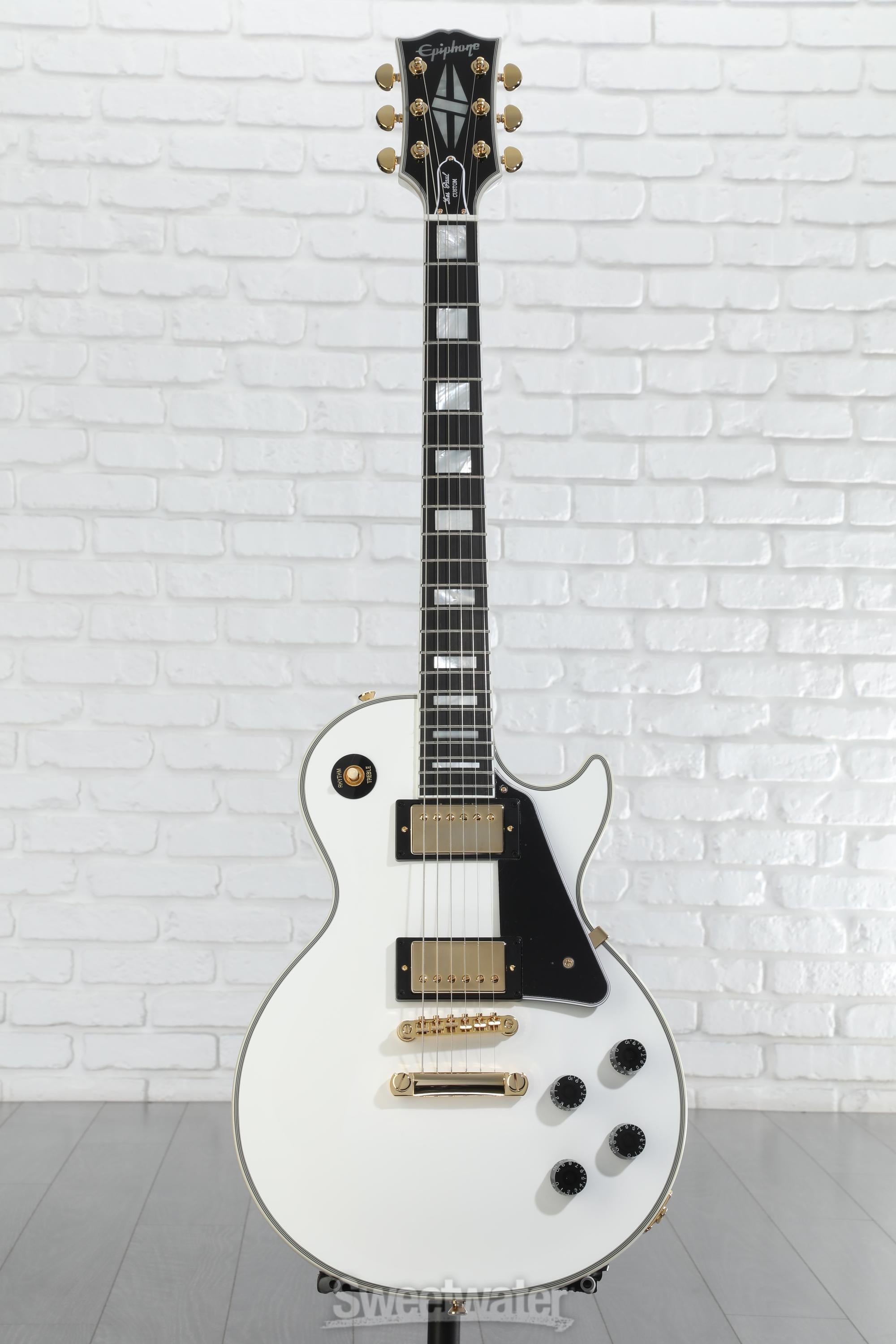 ギター Epiphone Les Paul Custom Pro White Amazon.com: Epiphone Les Paul Custom, Alpine White with Gold