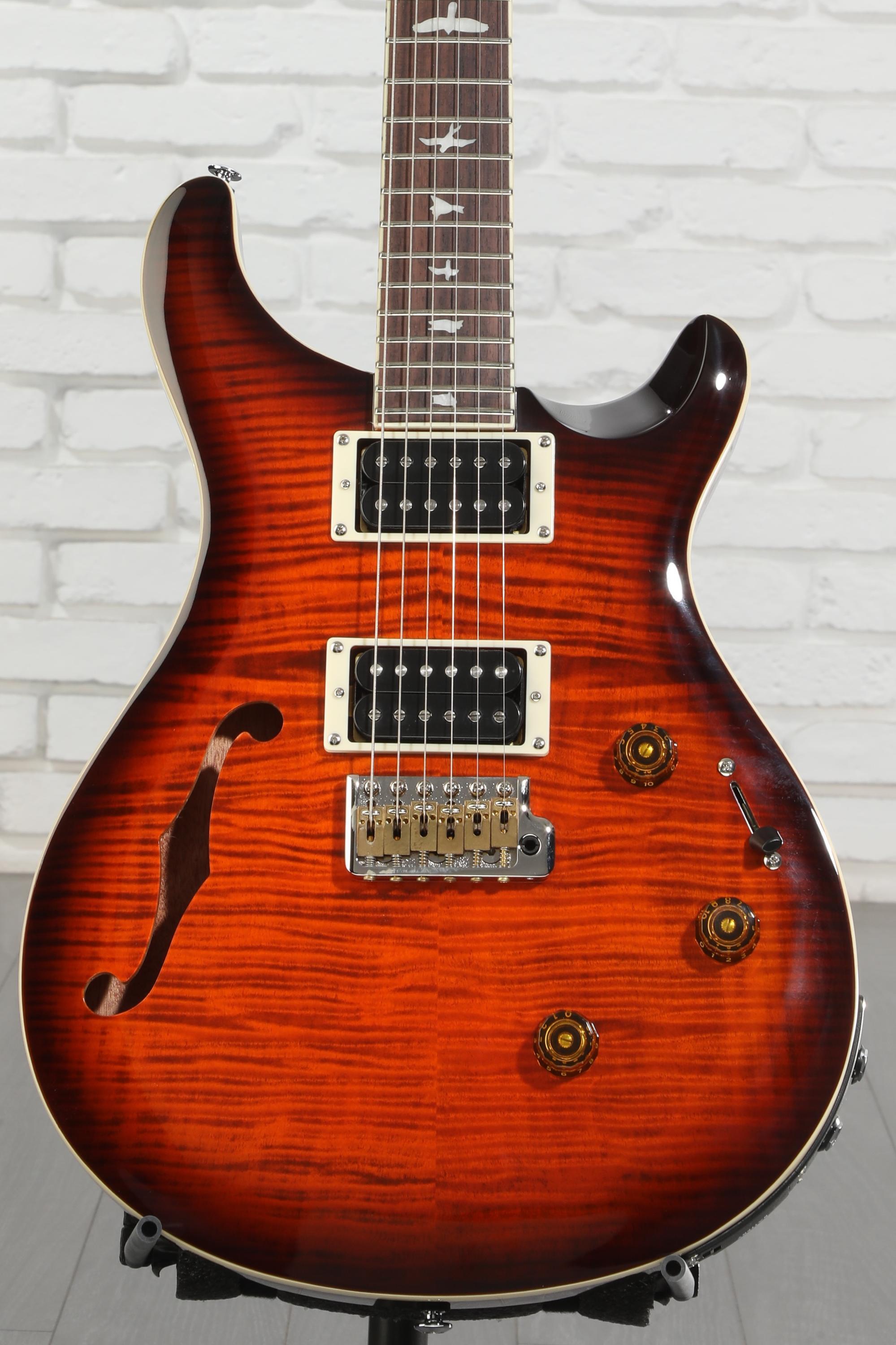 PRS SE Custom 24 Semi-Hollow Piezo Electric Guitar - Orange Tiger