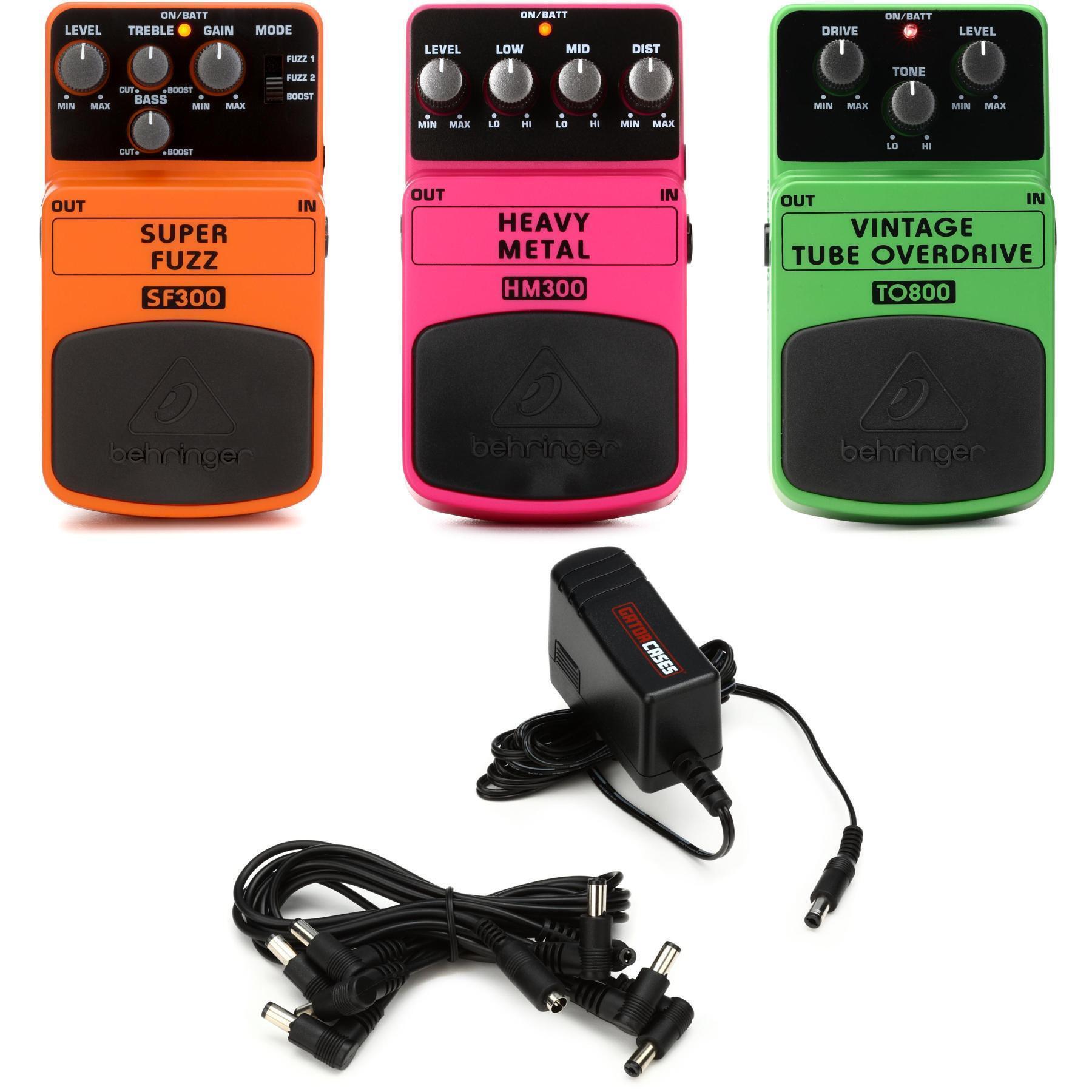 Behringer Drive Pedal 3-Pack - Distortion, Fuzz, and Overdrive with Power  Supply