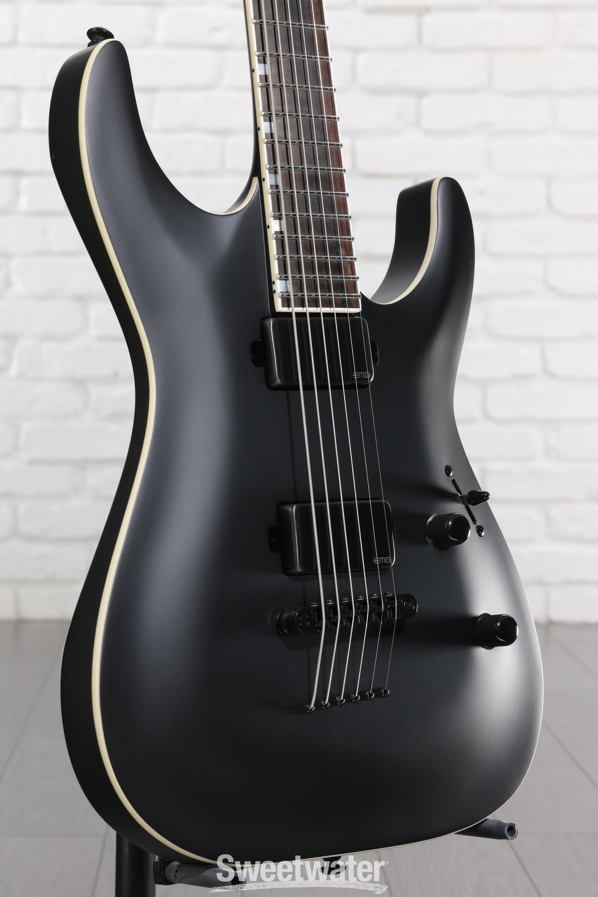 Photo of ESP LTD MH-1000 Baritone Electric Guitar - Black Satin