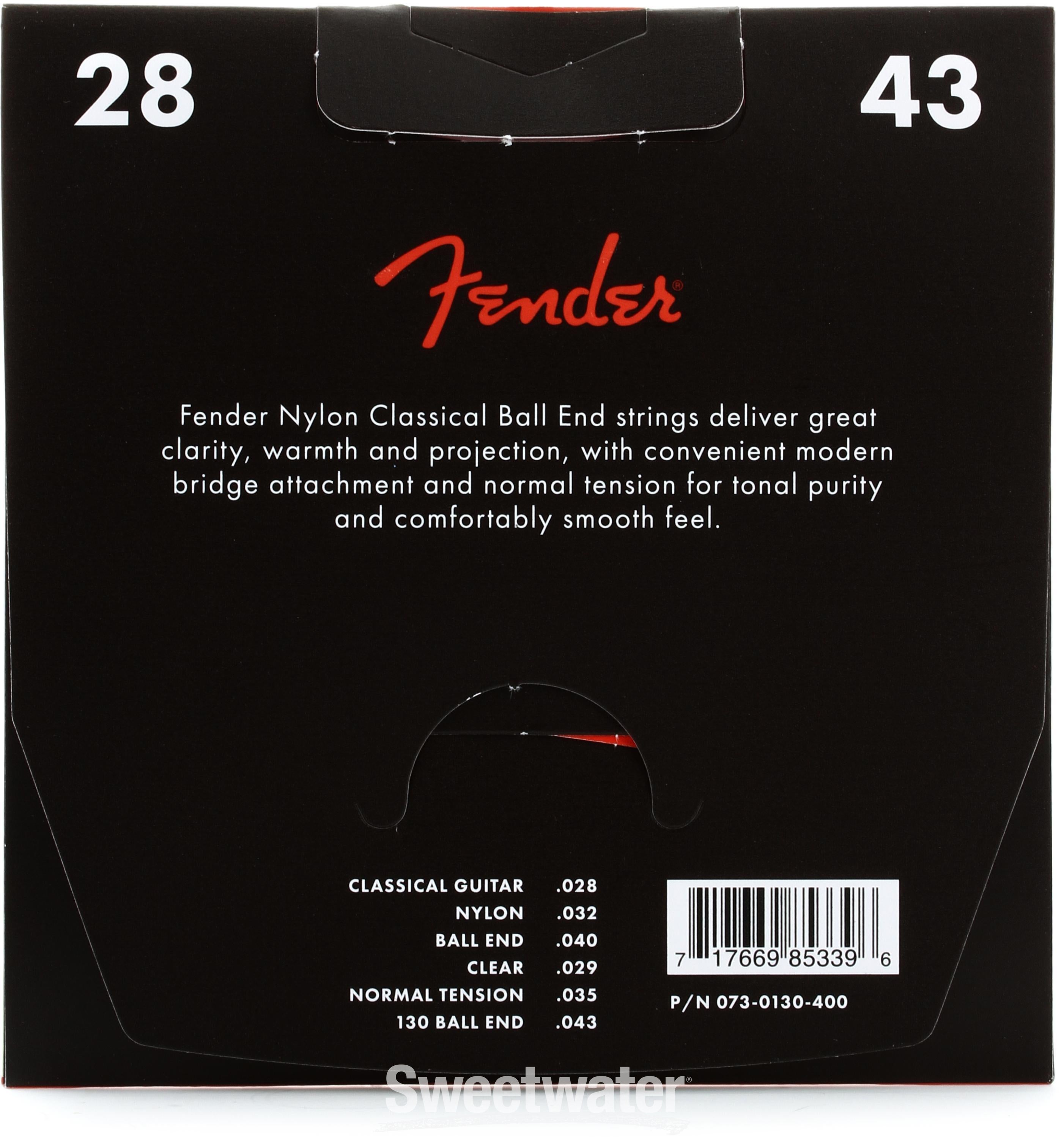 Fender 130 Classical Nylon Guitar Strings Ball End Normal Tension